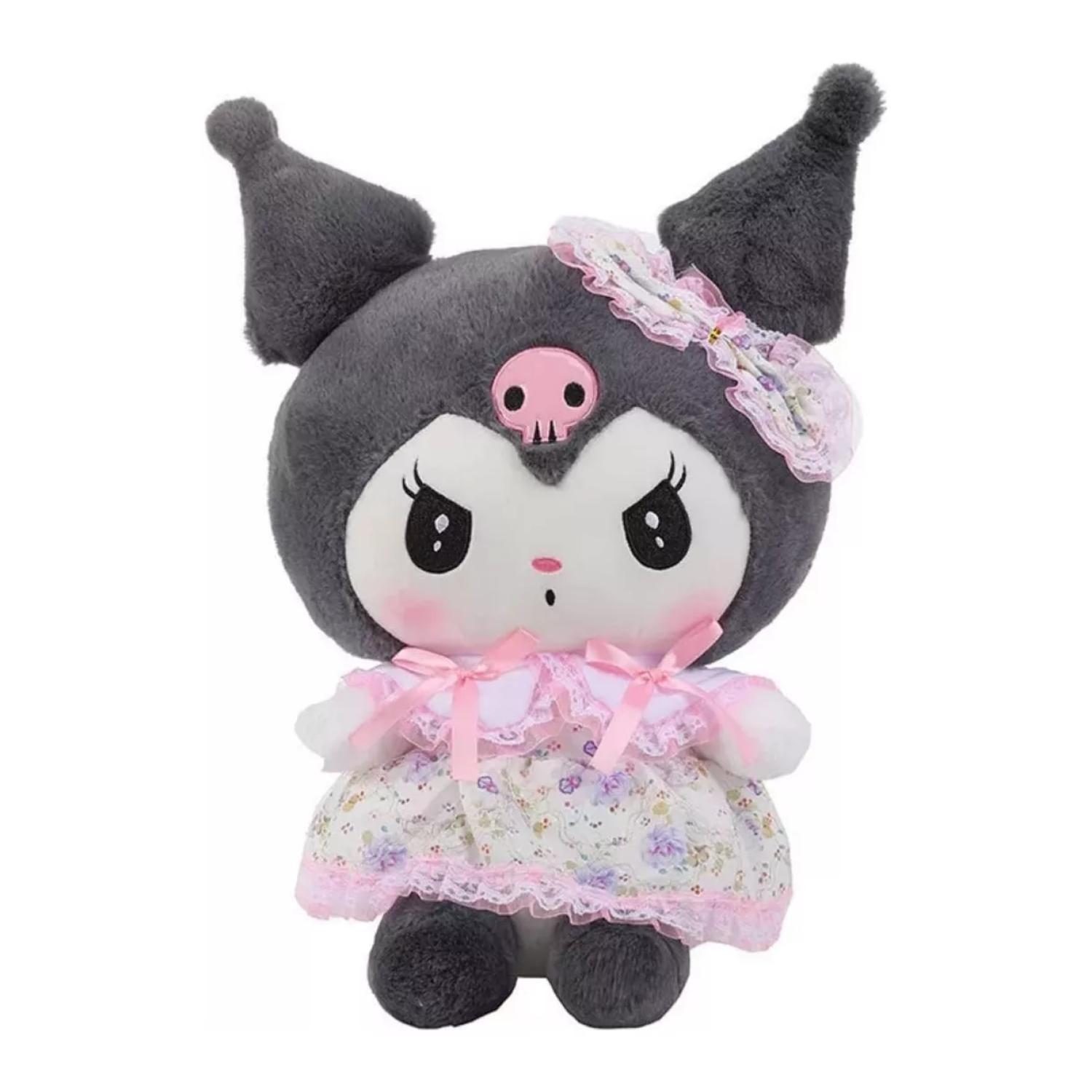 Juguete Peluche Kuromi Sanrio 55cm Vestido Rosado Infantil-0