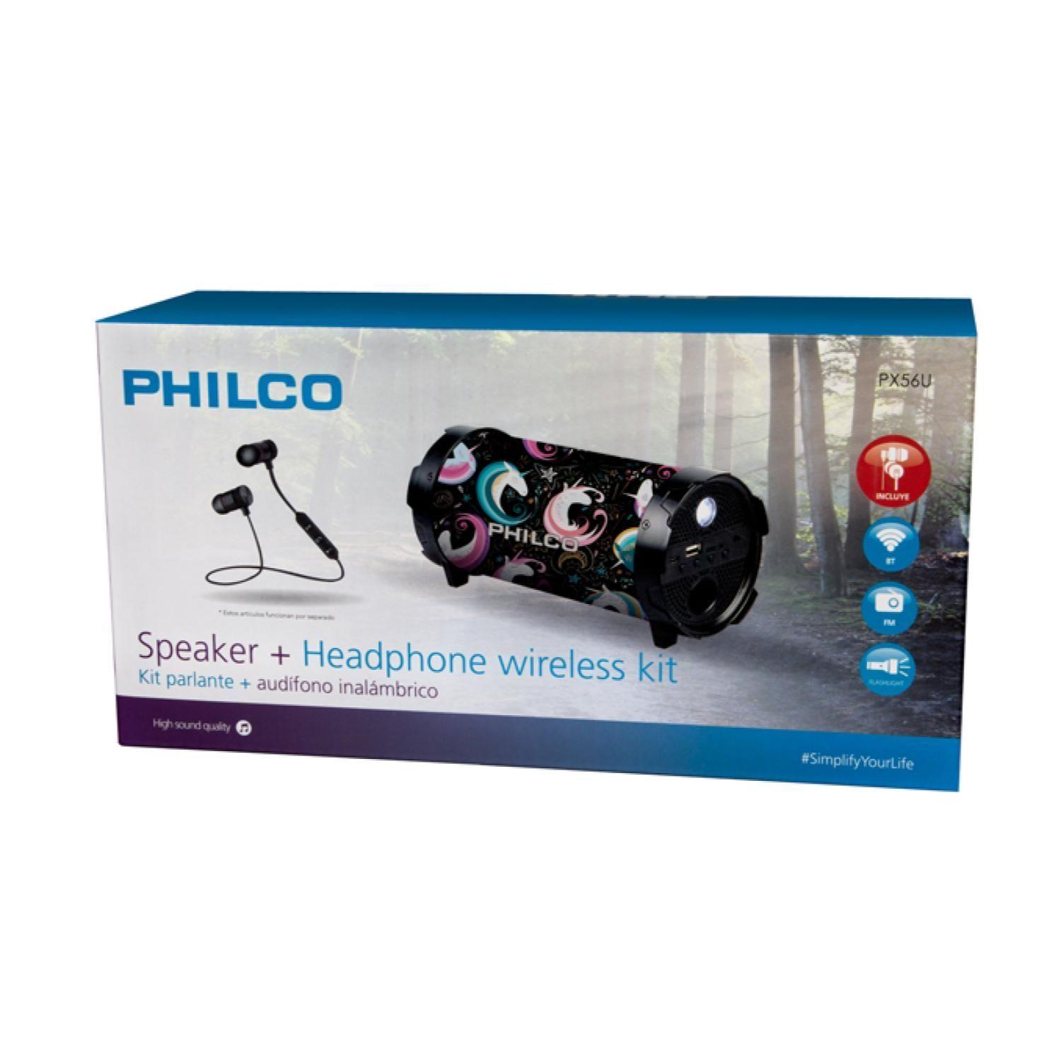 Pack Parlante Bluetooth 10W Diseño Audifonos Bluetooth Philco-2