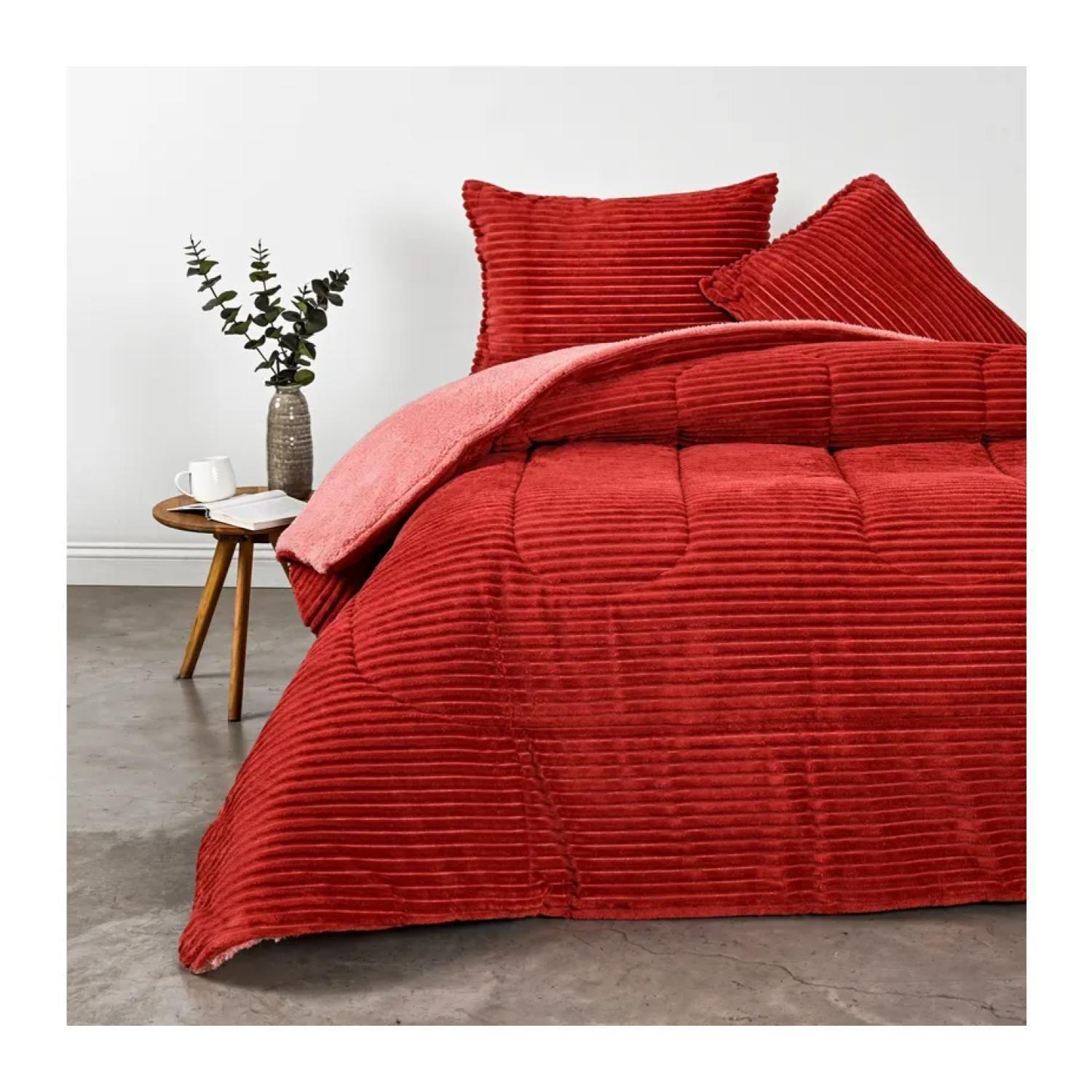 Plumon Sherpa Matrimonial 2 Plazas Coral American Family-2