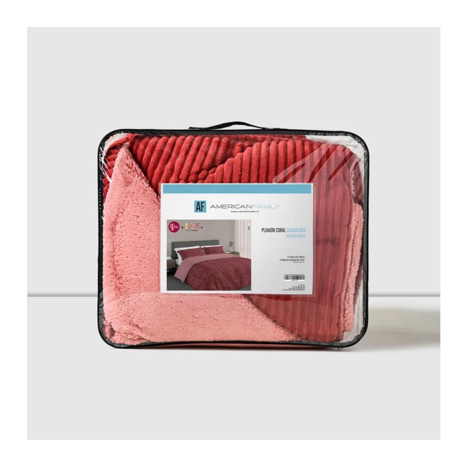 Plumon Sherpa Matrimonial 2 Plazas Coral American Family-3