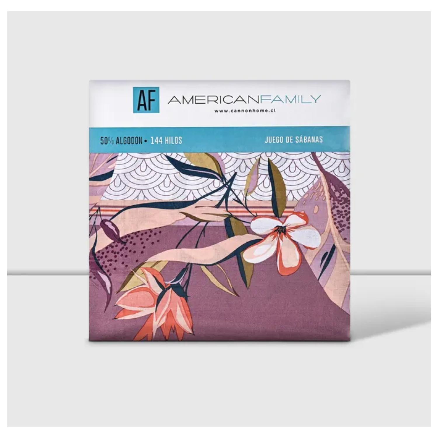 Juego Sabanas 2.5 Plazas King 144 Hilos Kendari American Family Cannon-5