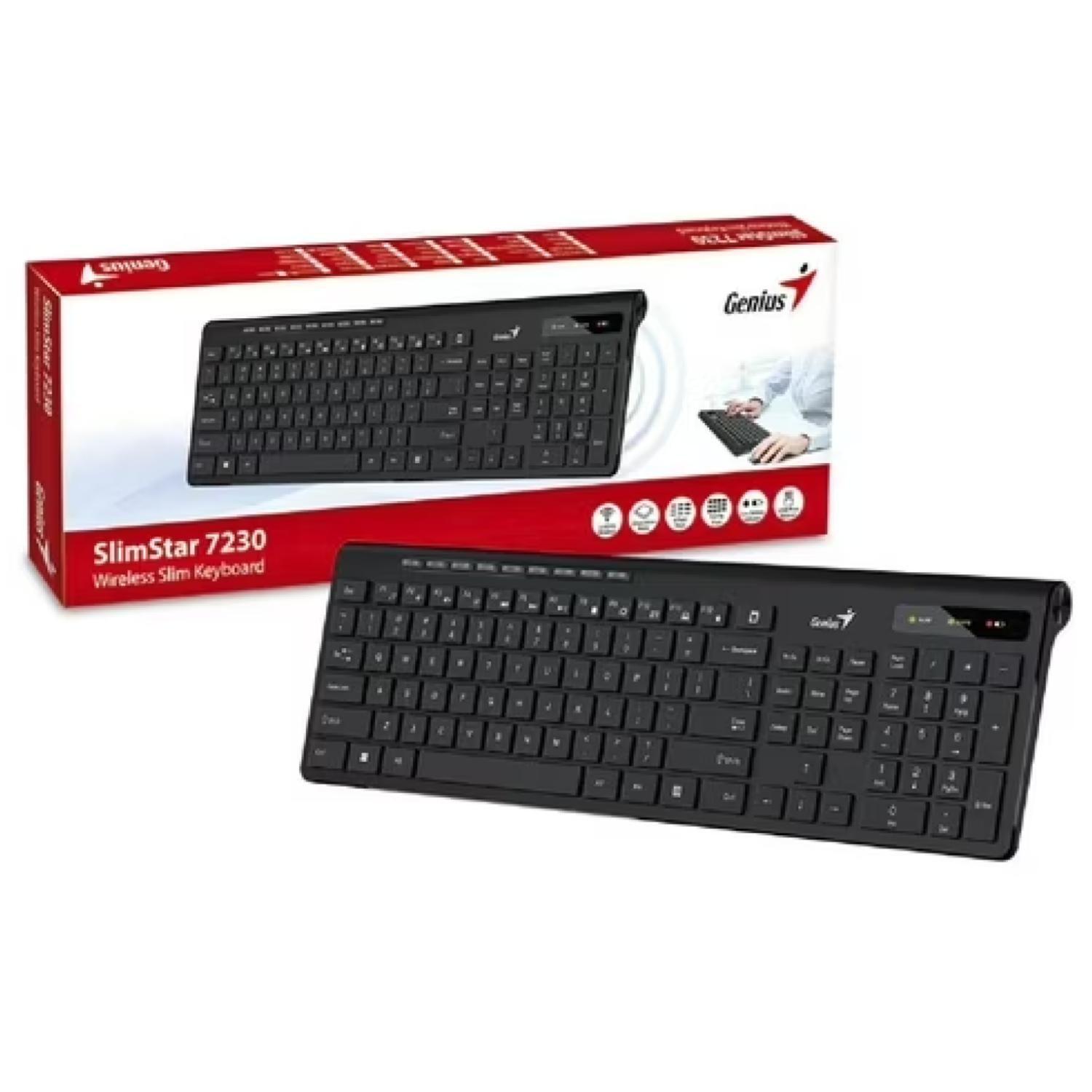 Teclado Inalambrico USB Ergonomico Multimedia SlimStar 7230-3