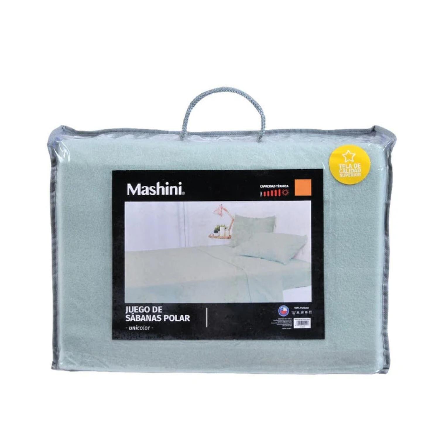 Juego De Sabanas De Polar 2 Plazas 240x210cm Celeste Mashini-0