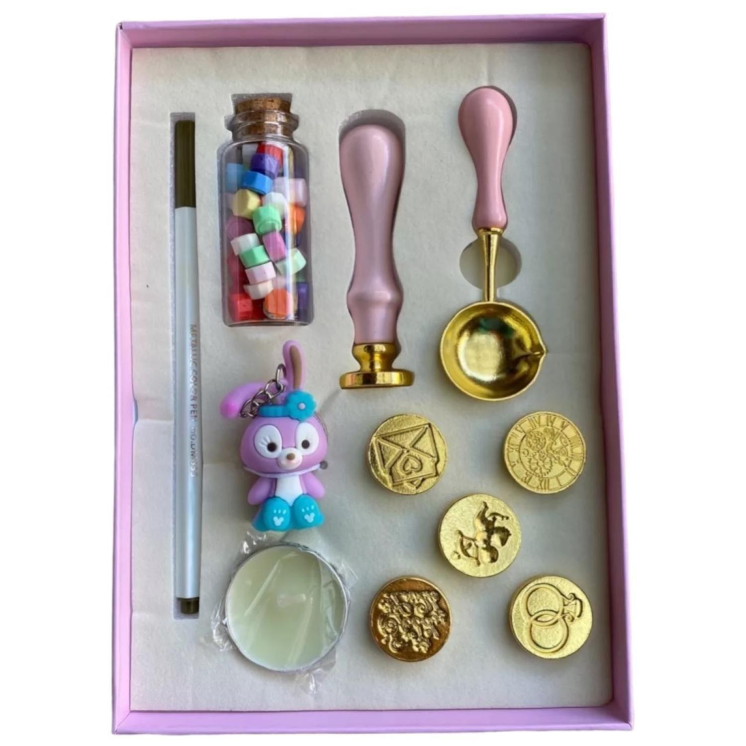 Kit Sellos De Cera 11 Piezas Conejito Rosado-1