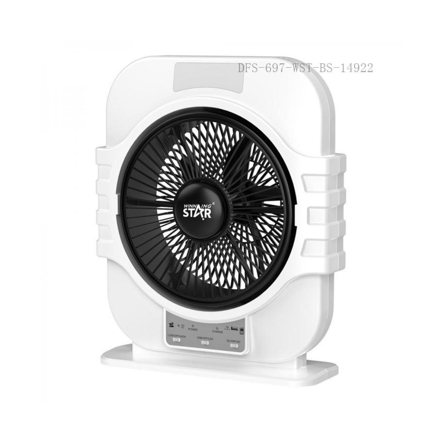 Ventilador De Mesa Recargable Luz LED 54x41cm ST-4057-1