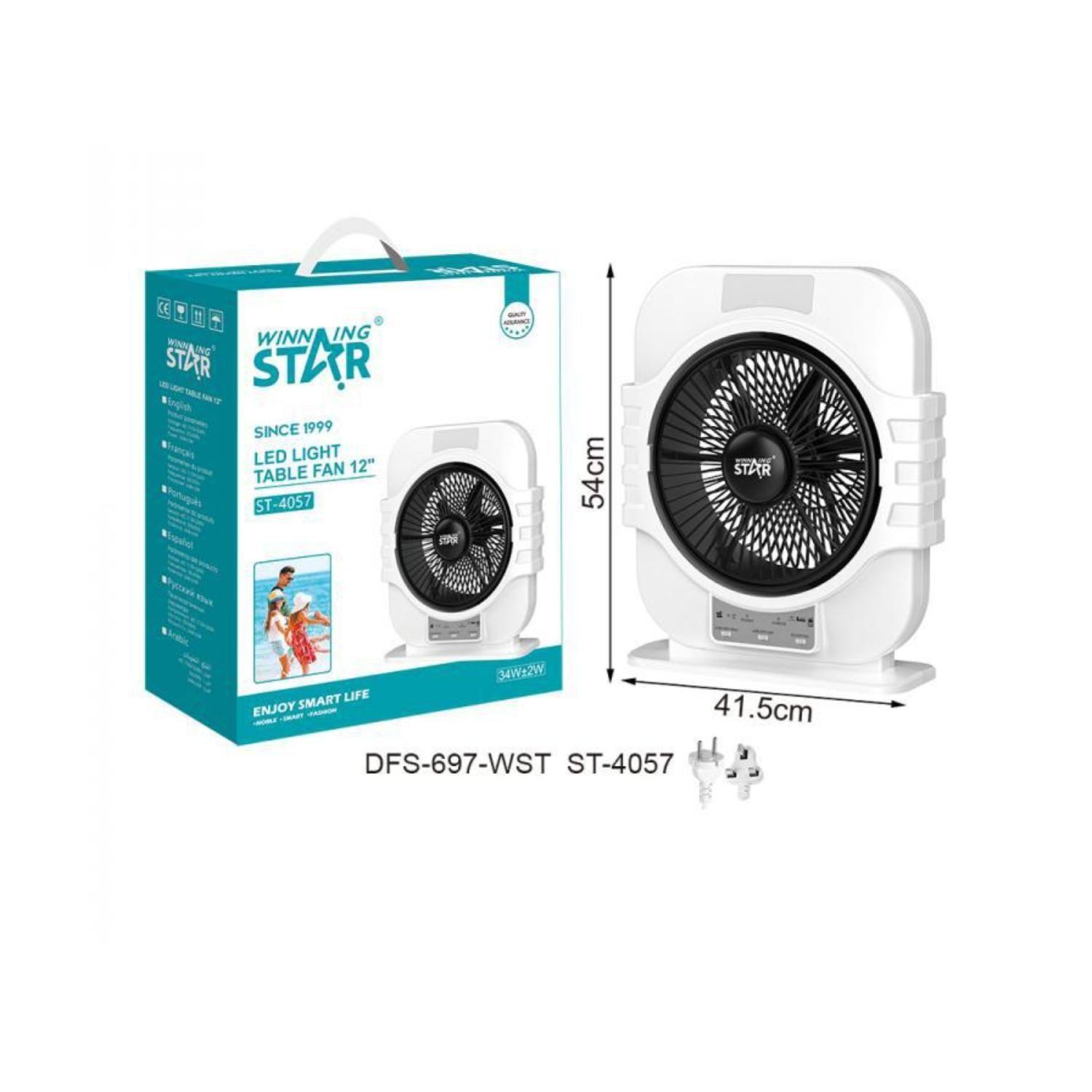 Ventilador De Mesa Recargable Luz LED 54x41cm ST-4057-5