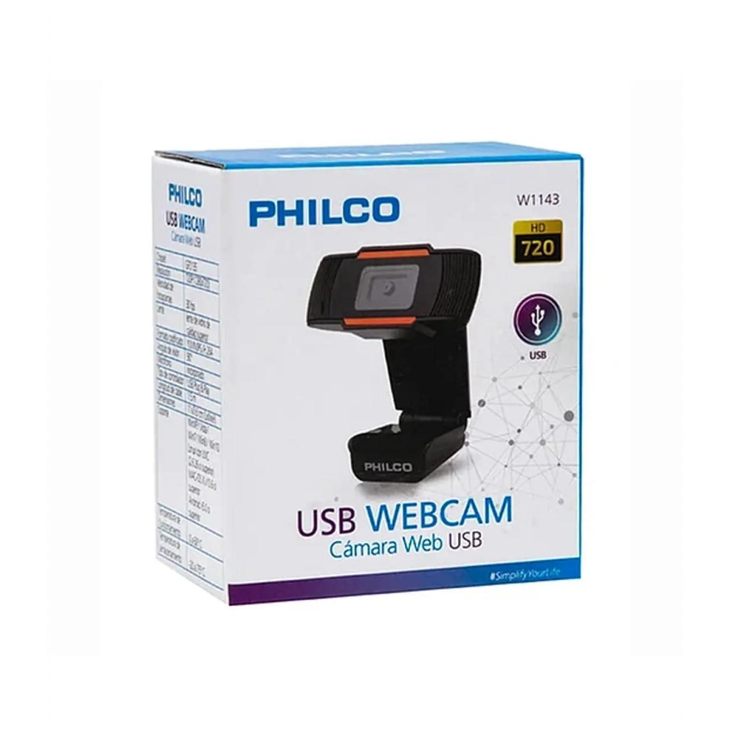 Camara Web Webcam USB HD 720P Negro W1143 Philco-2