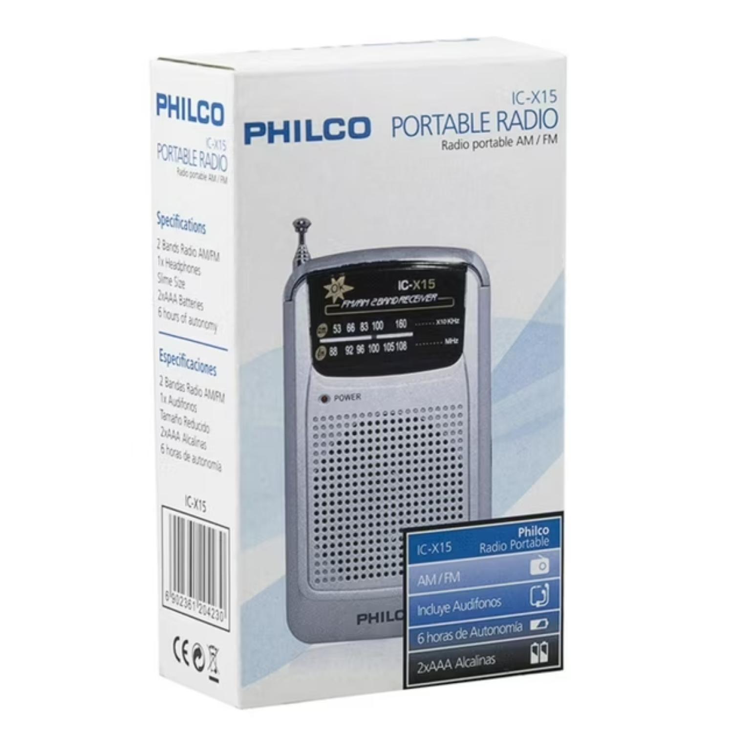 Radio Portatil A Pilas Con Audifonos FM AM RICX15-2