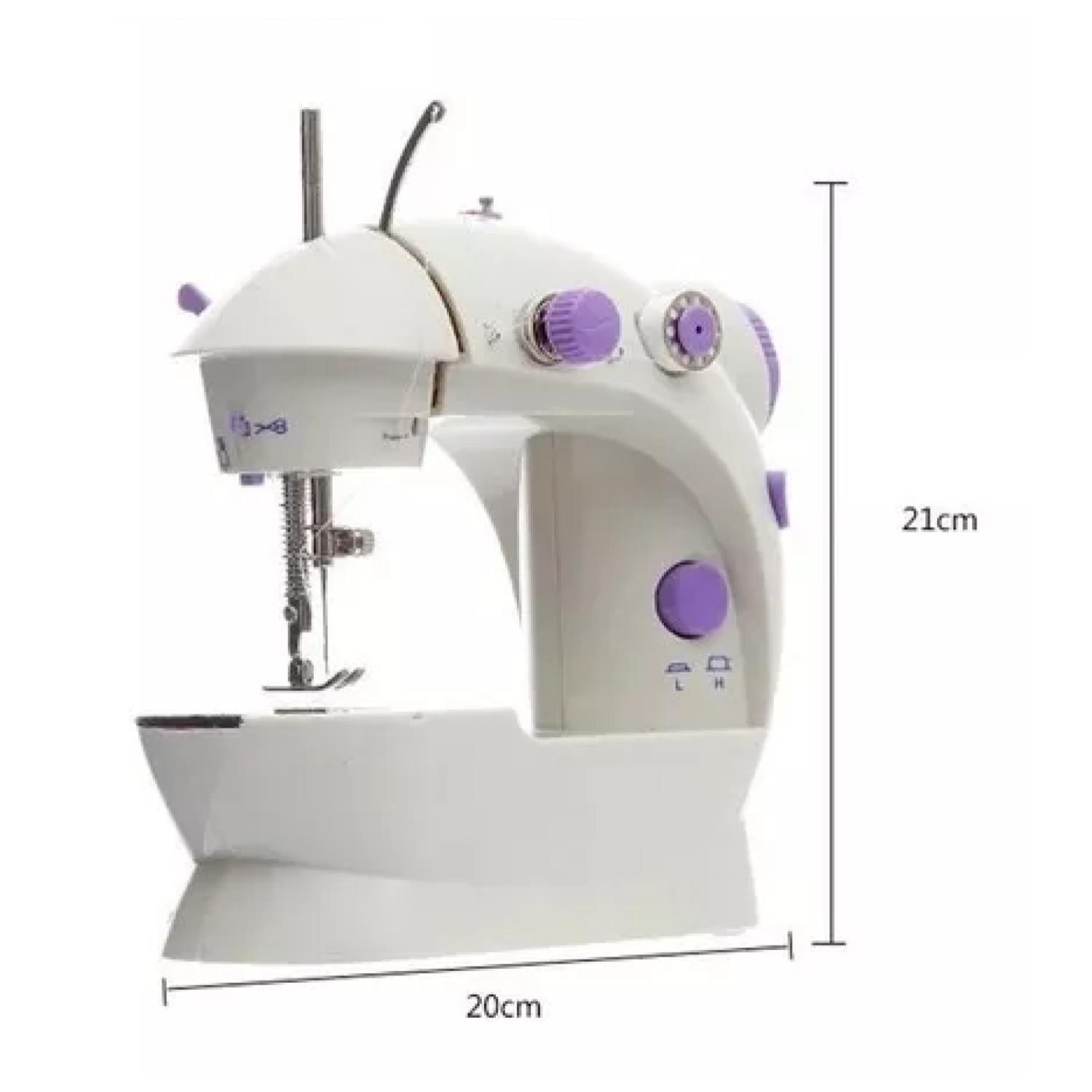 Maquina De Coser Portatil Compacta Blanco Morado-2