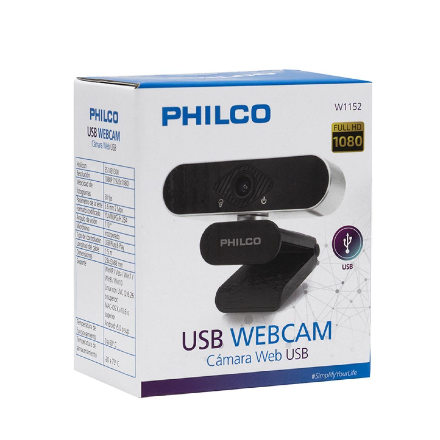 Camara Web Webcam HD 1080P 30fps USB W1152 Philco-4