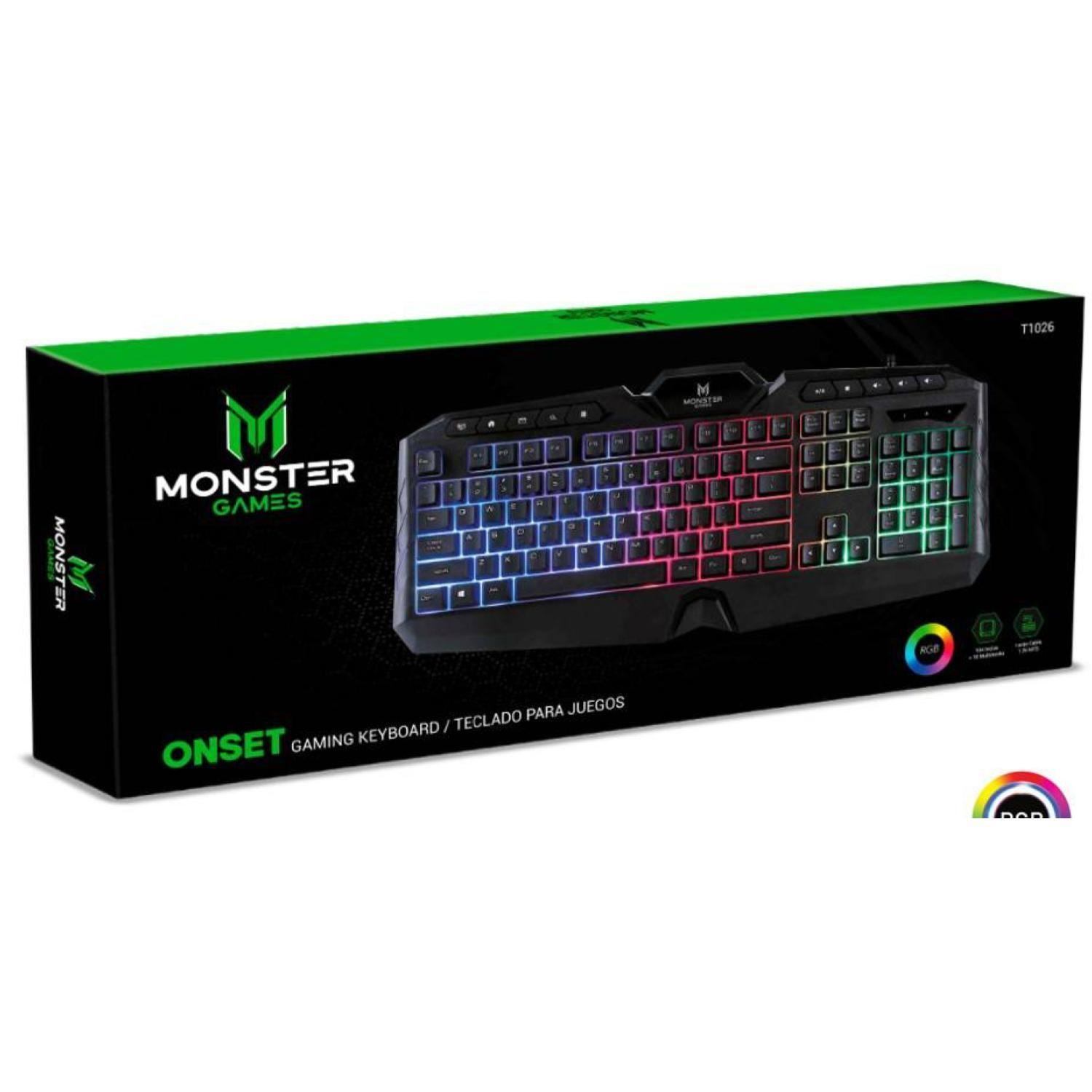 Teclado Gamer USB RGB Negro Onset Monster Games-2