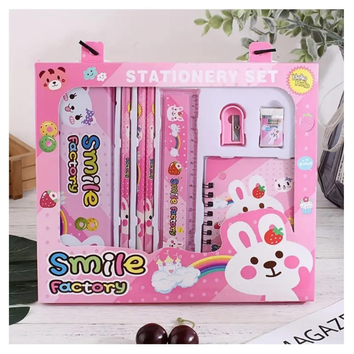 Set Escolar Coquette Lapices Cuaderno Borrador Rosado Infantil-2