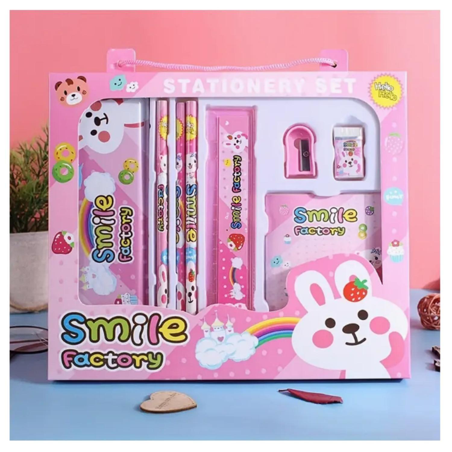 Set Escolar Coquette Lapices Cuaderno Borrador Rosado Infantil-4