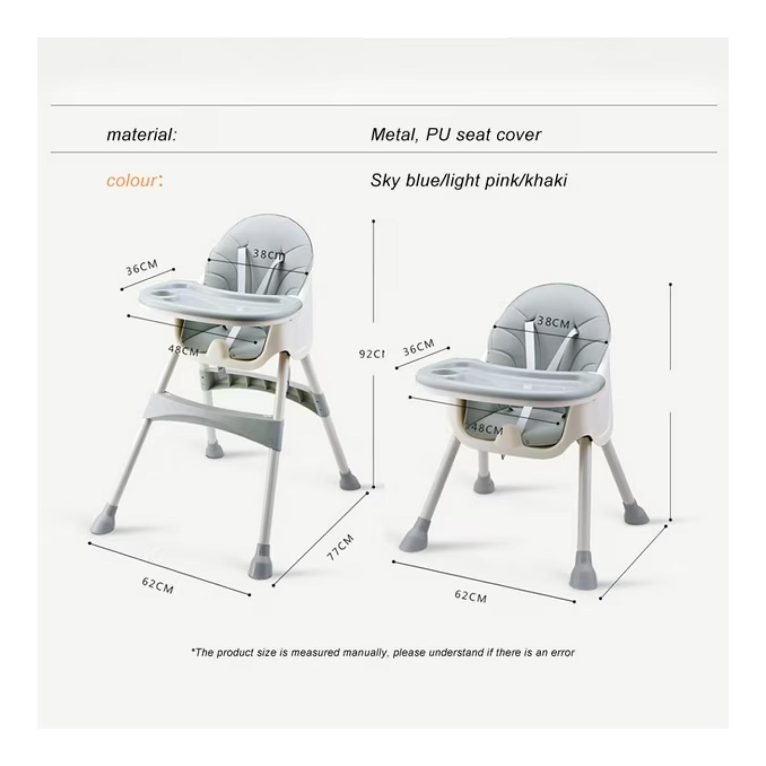 Silla De Comer 2 En 1 Ajustable Pegables Portatil Rosado Infantil-1