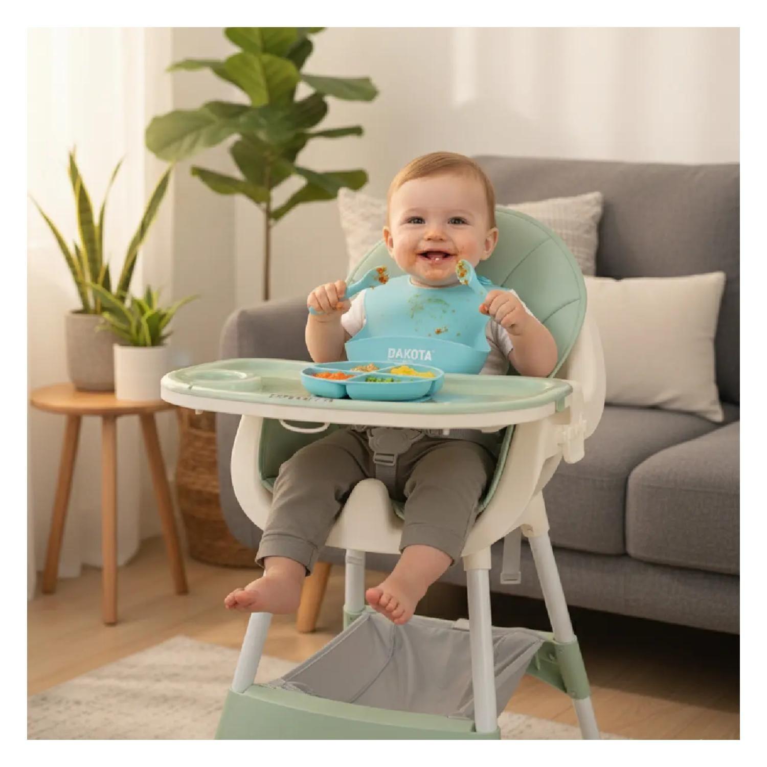 Silla De Comer 2 En 1 Ajustable Pegables Portatil Rosado Infantil-2