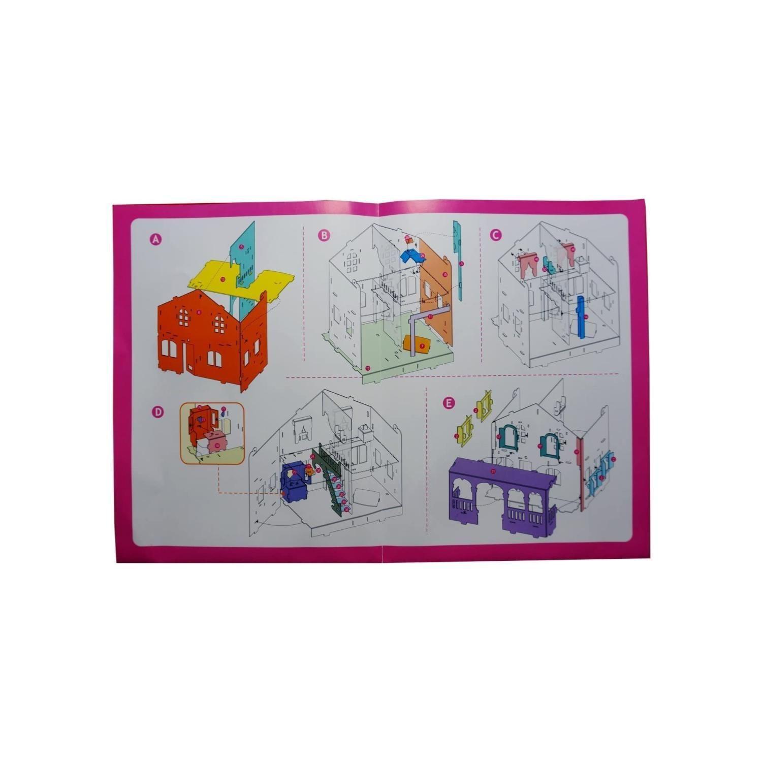 Juguete Casa De Muñecas Armable Puzzle 3D 93 Piezas-2