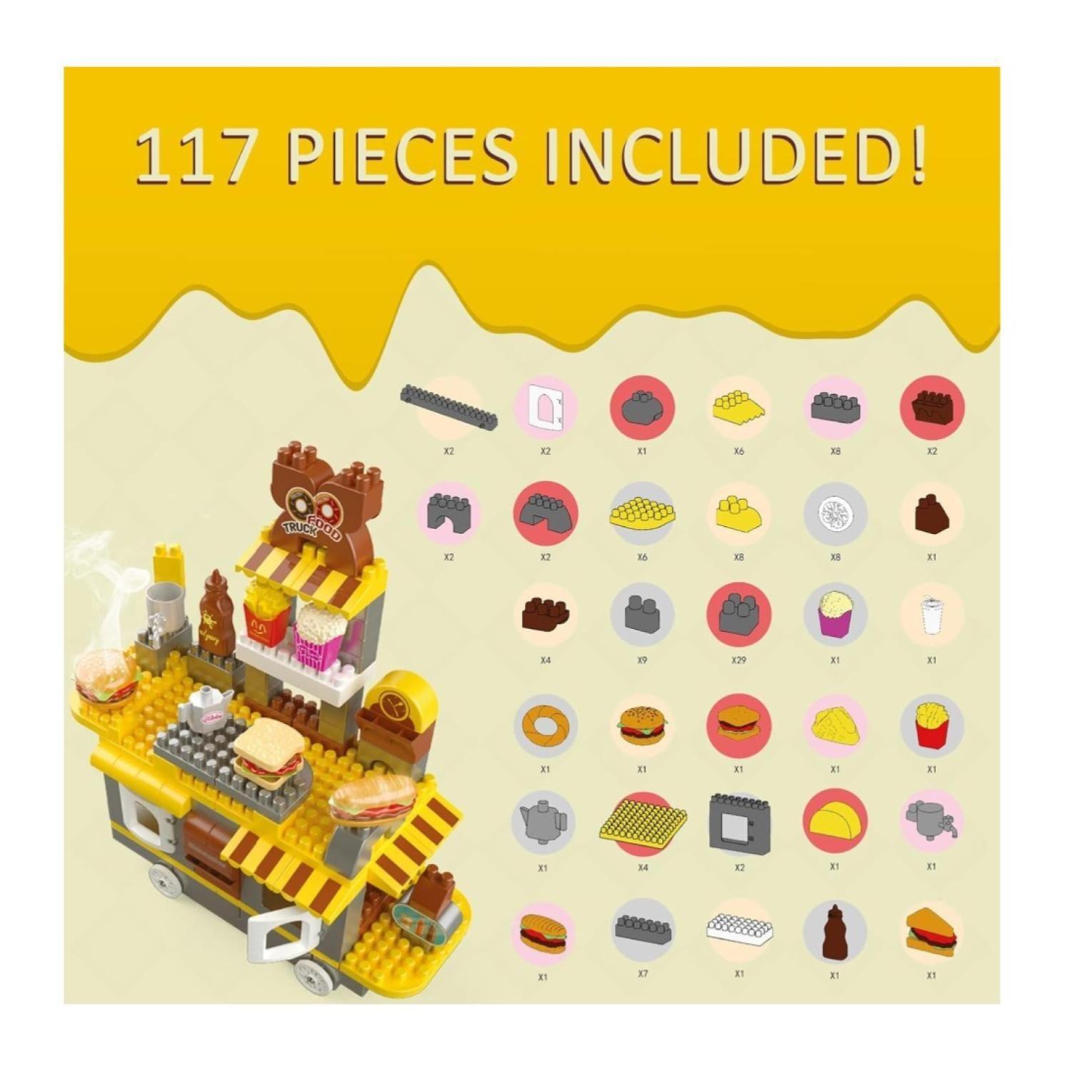 Juguete Carrito De Comidas En Bloques Y Figuras 117 Piezas-4