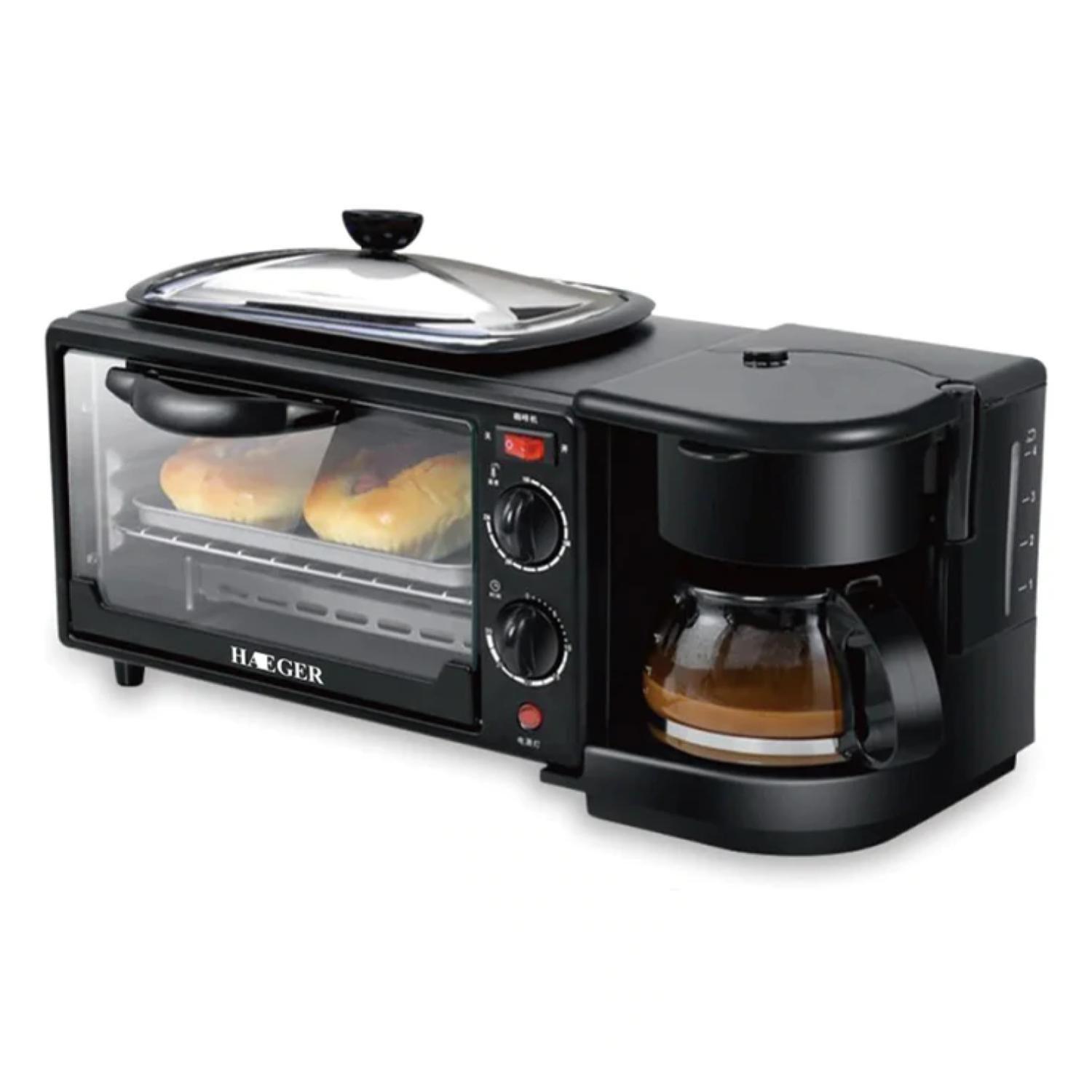 Horno Electrico 3 En 1 Plancha Cafetera HG-5308B Heager-1
