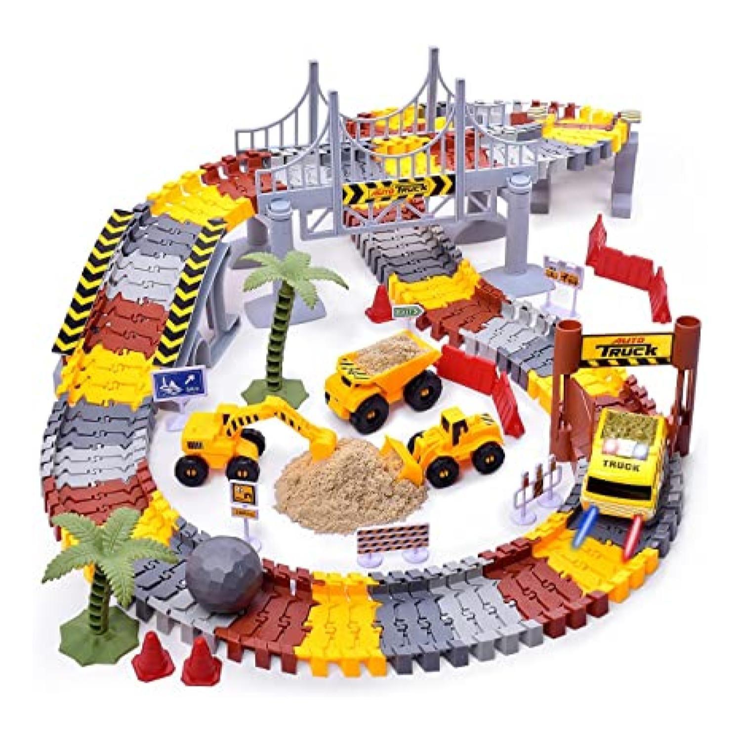 Juguete Pista De Carrera Autos De Construccion 201 Piezas Infantil-0