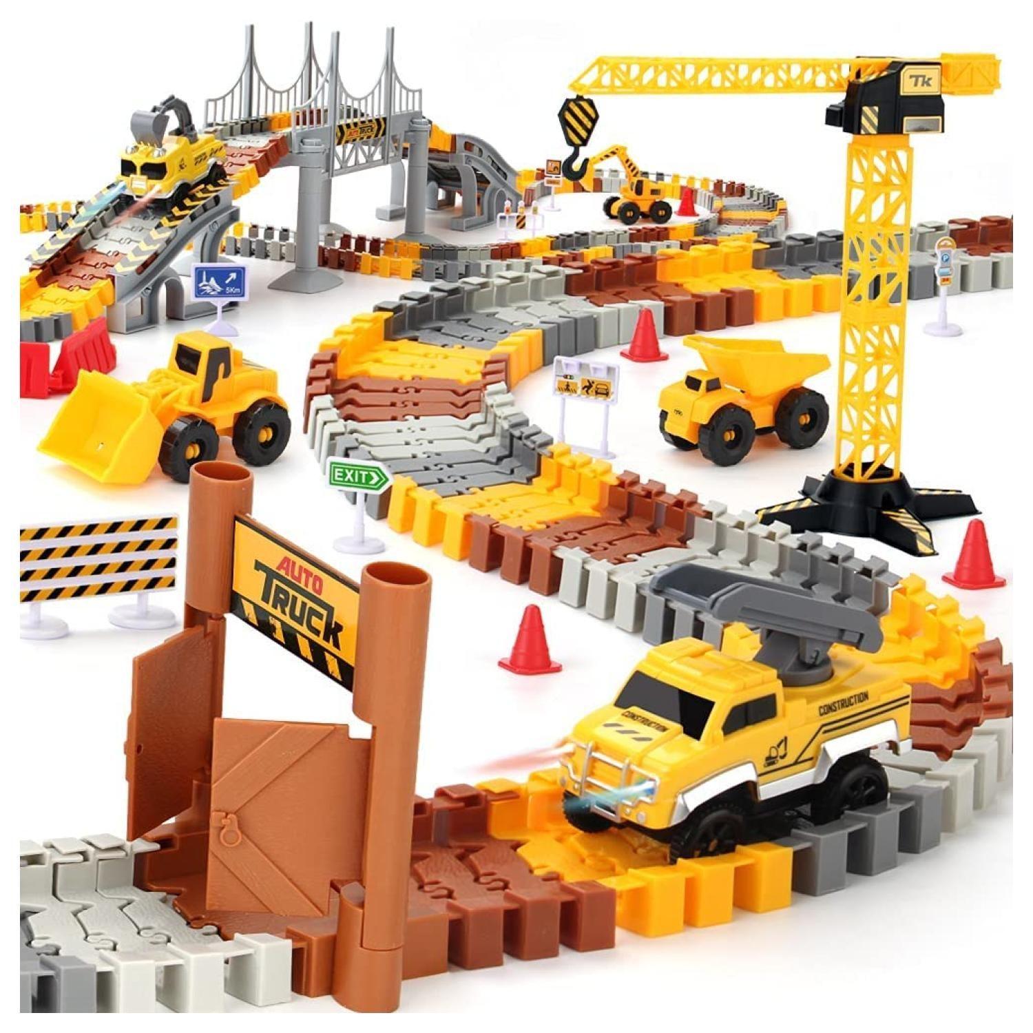 Juguete Pista De Carrera Autos De Construccion 201 Piezas Infantil-3