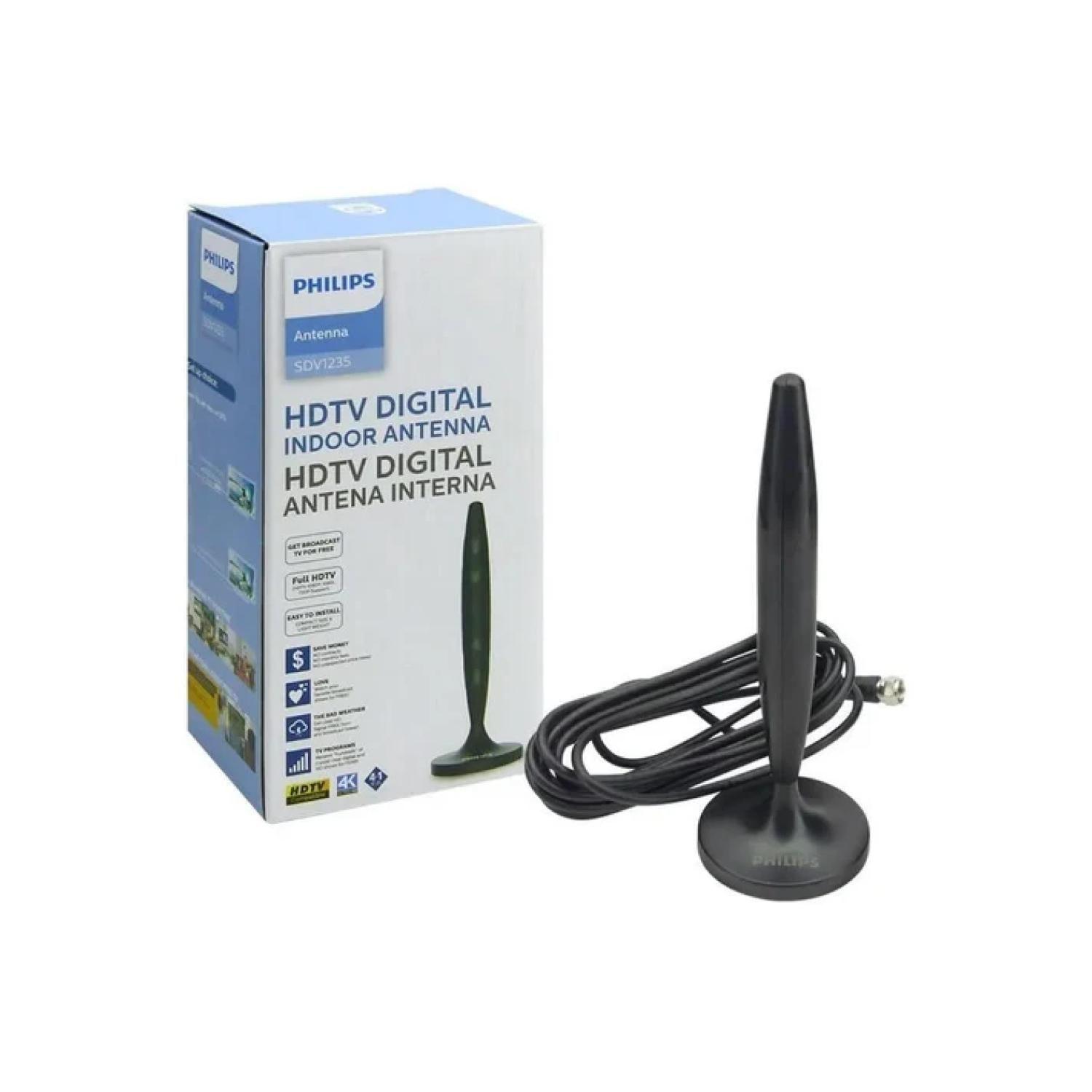 Antena Indoor Para Tv HDTV 180° Rotacion Coaxial SDV1230 Philips-3