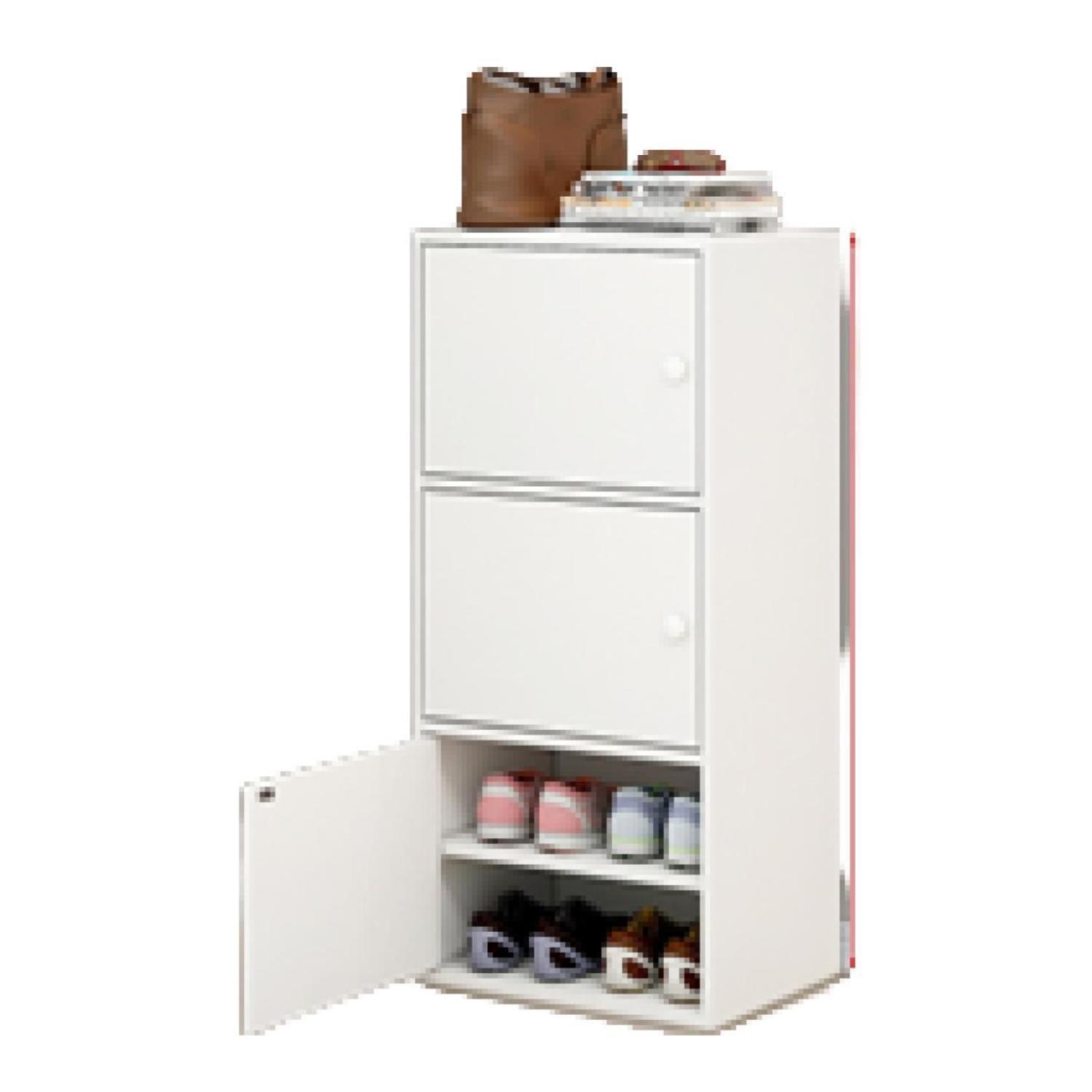 Mueble Organizador De Zapatos Cajones 3 Puertas Blanco 93x43x30cm-0