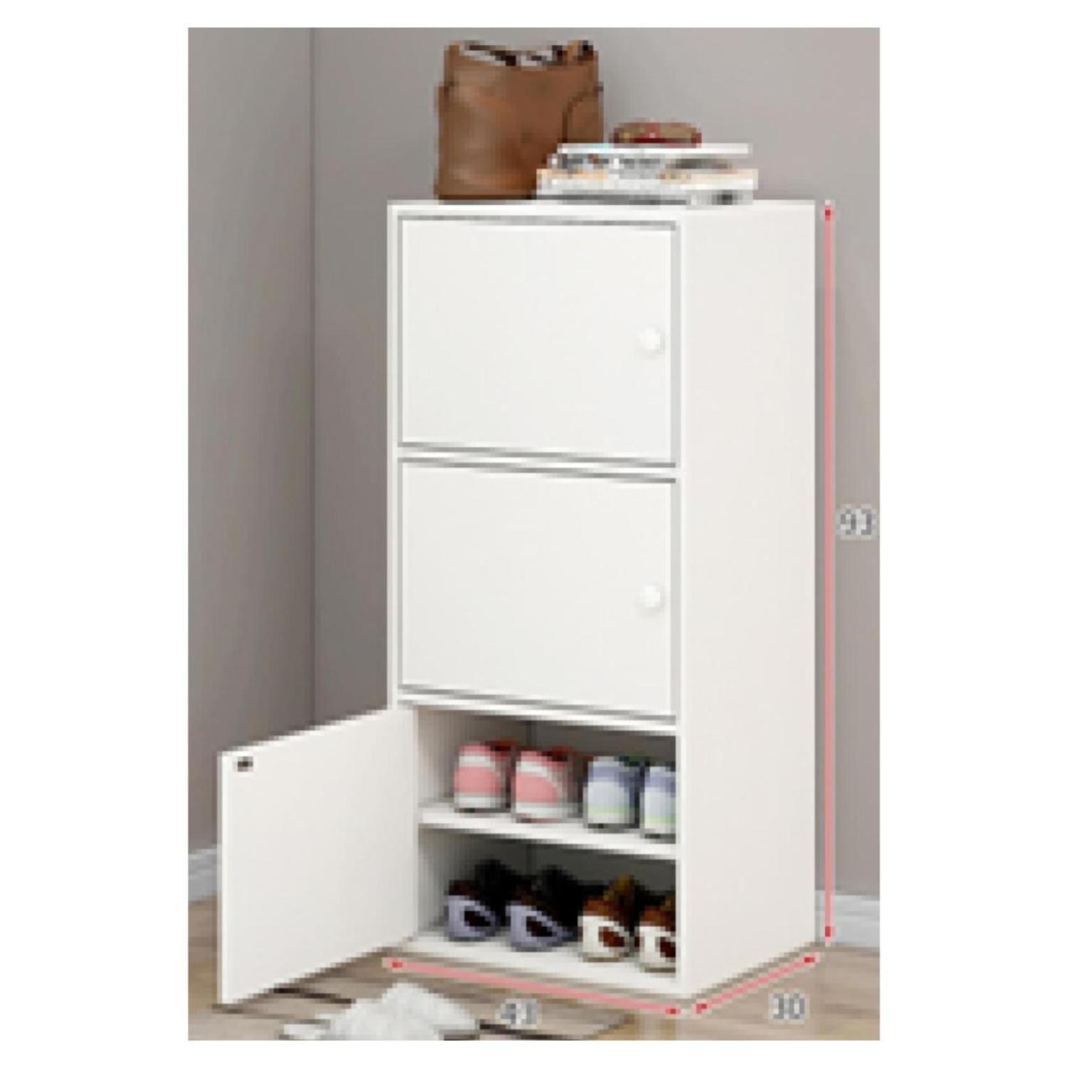 Mueble Organizador De Zapatos Cajones 3 Puertas Blanco 93x43x30cm-1