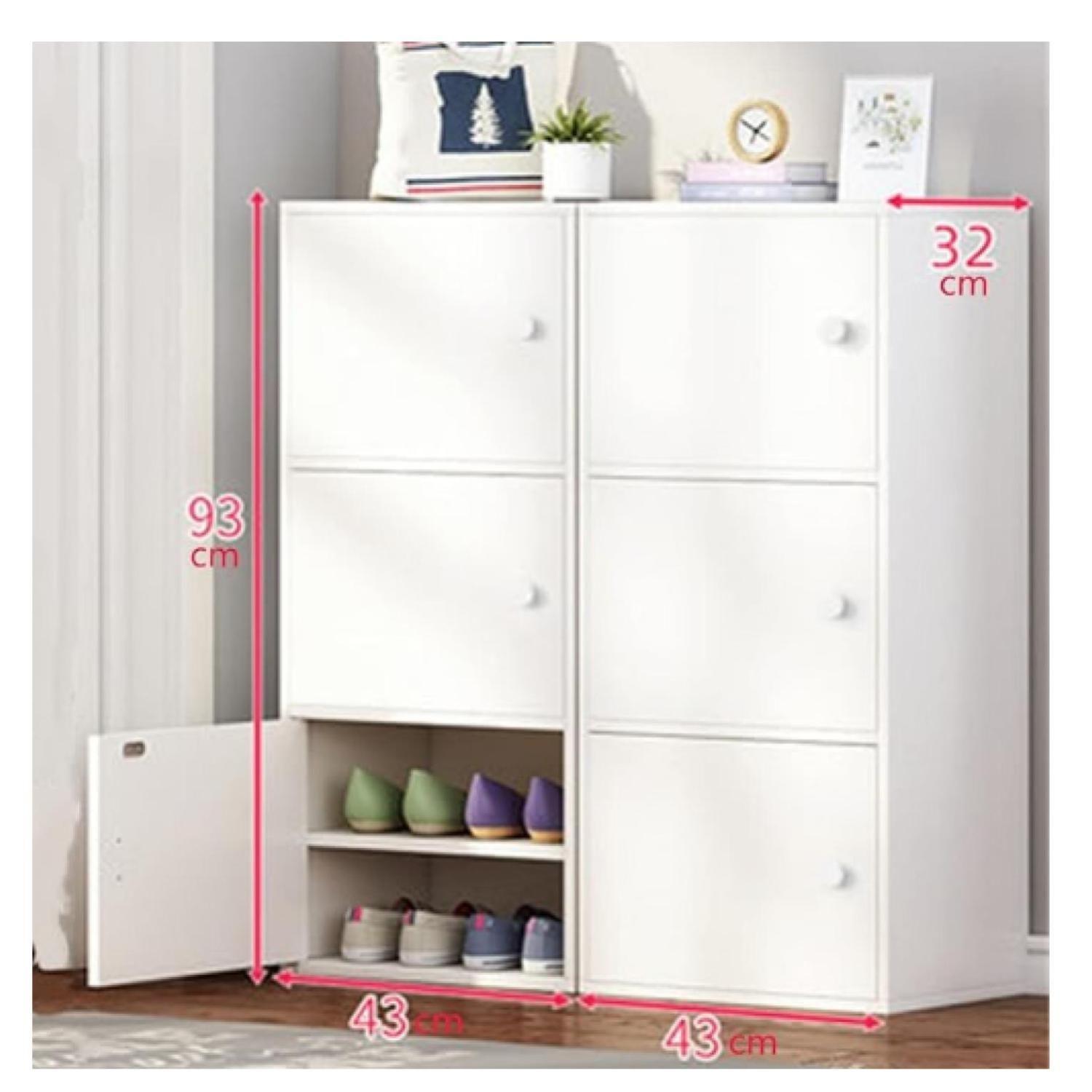 Mueble Organizador De Zapatos Cajones 3 Puertas Blanco 93x43x30cm-2