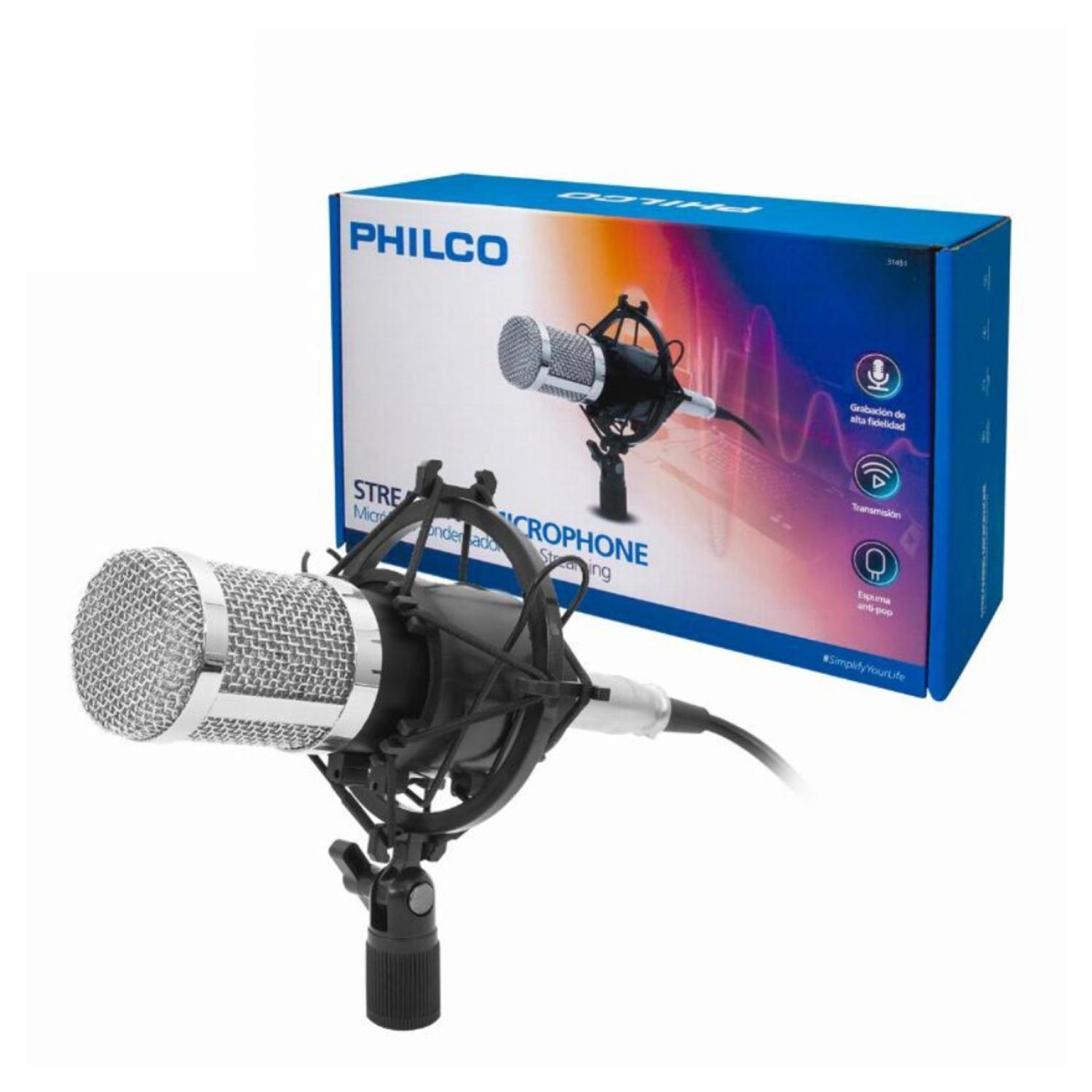 Microfono Condensador Jakc 3.5 Con Soporte Negro Philco-3