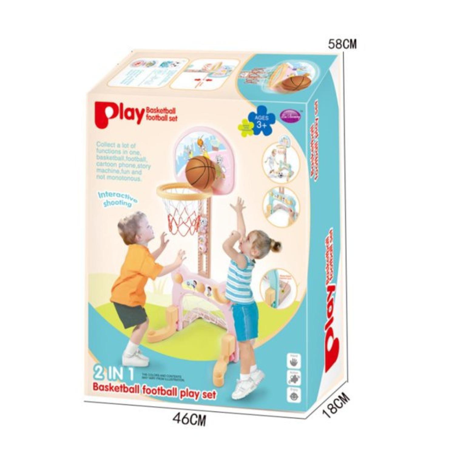 Juguete 2 En 1 Baloncesto Y Futbol 124x53cm Infantil-2