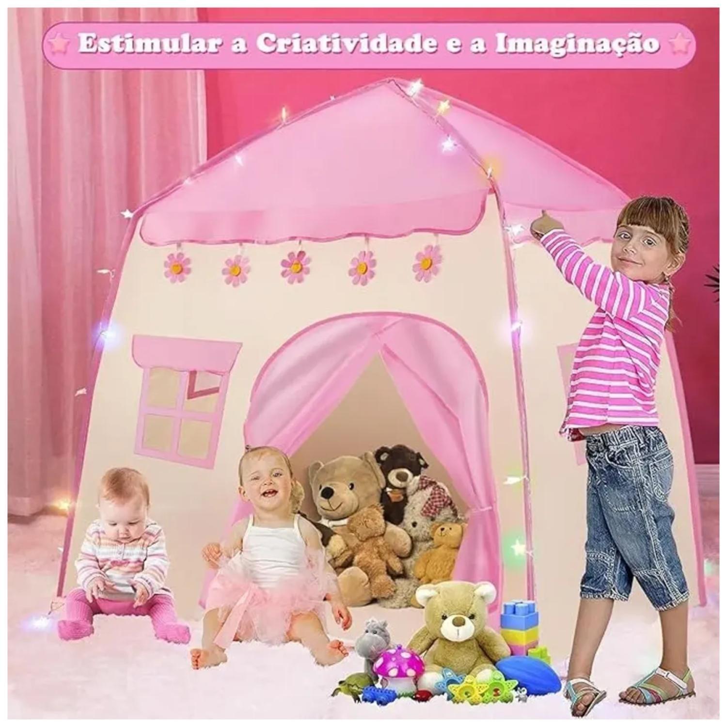 Juguete Carpa Plegable Casa De Juegos 100x130cm Rosado Infantil-2
