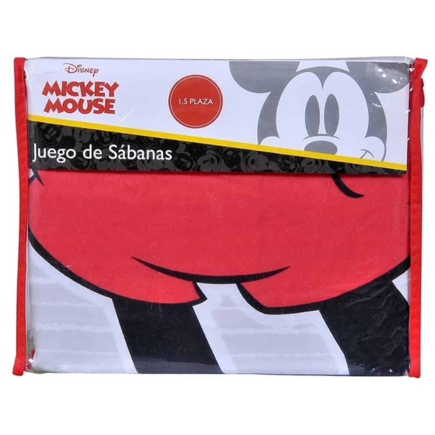 Juego De Sabanas 1.5 Plazas Microfibra Infantil Gris Mickey Mouse-0