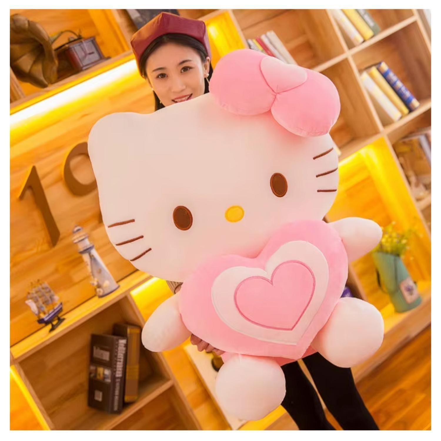 Juguete Peluche Hello Kitty 85cm Corazon Rosado Infantil-1