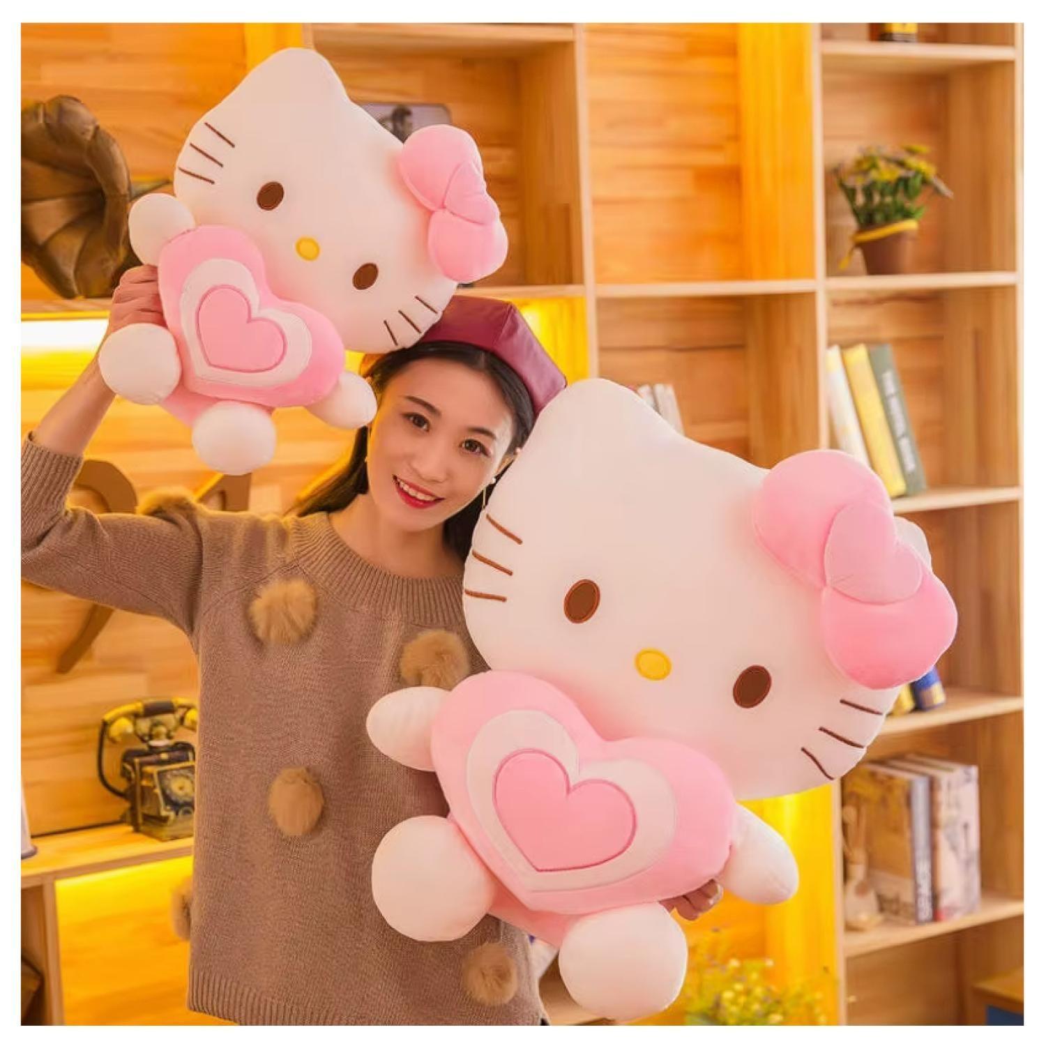 Juguete Peluche Hello Kitty 85cm Corazon Rosado Infantil-3