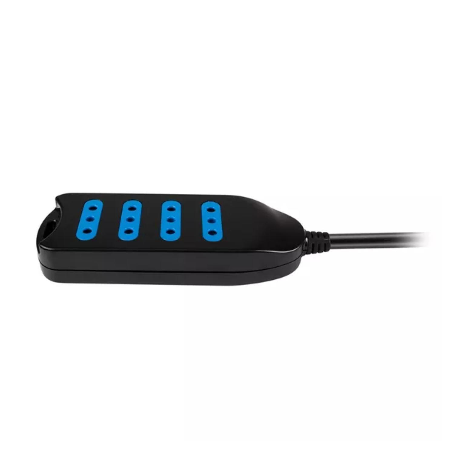 Alargador Extension 5Mts 4 Entradas Negro Philco-1