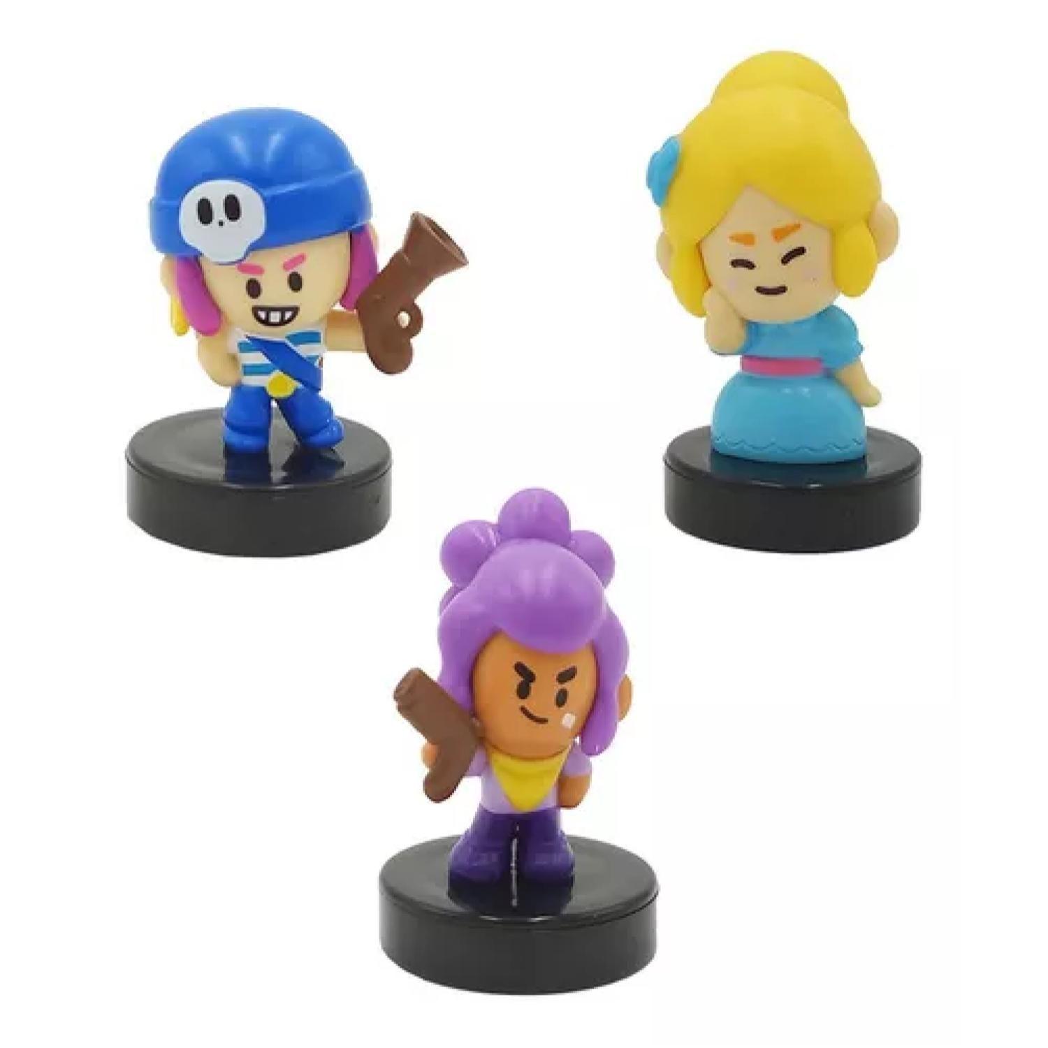 Pack 3 Juguete Figuras Coleccionables Timbres Brawl Star 1-2