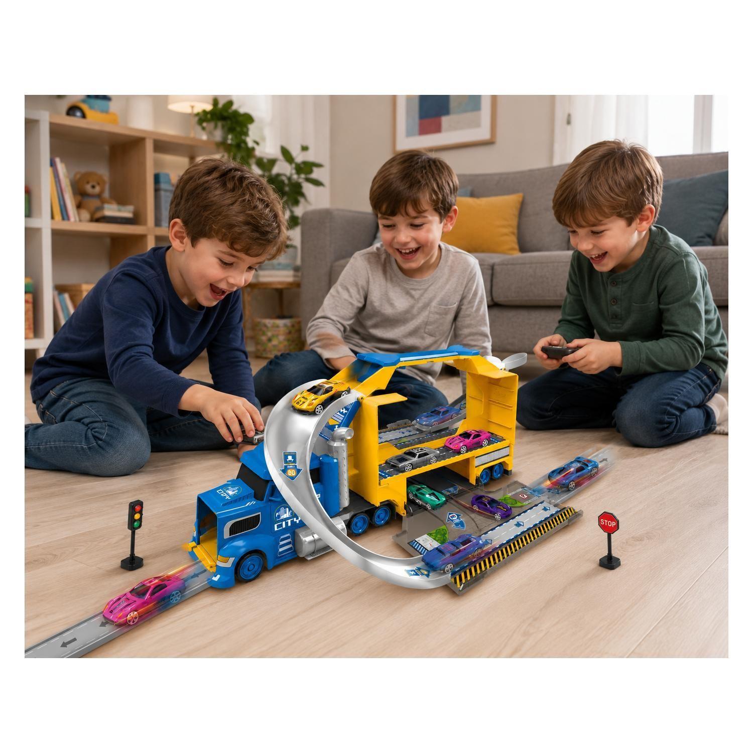 Juguete Camion Transportador 2 En 1 Lanzador 15Pzas Infantil-2