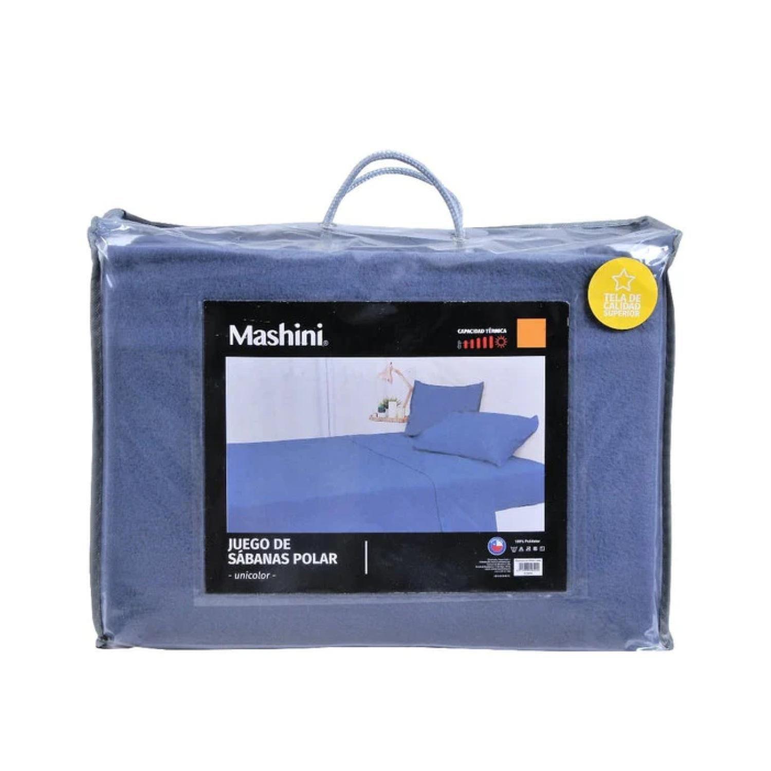 Juego De Sabanas De Polar 2 Plazas 240x210cm Azul Mashini-0