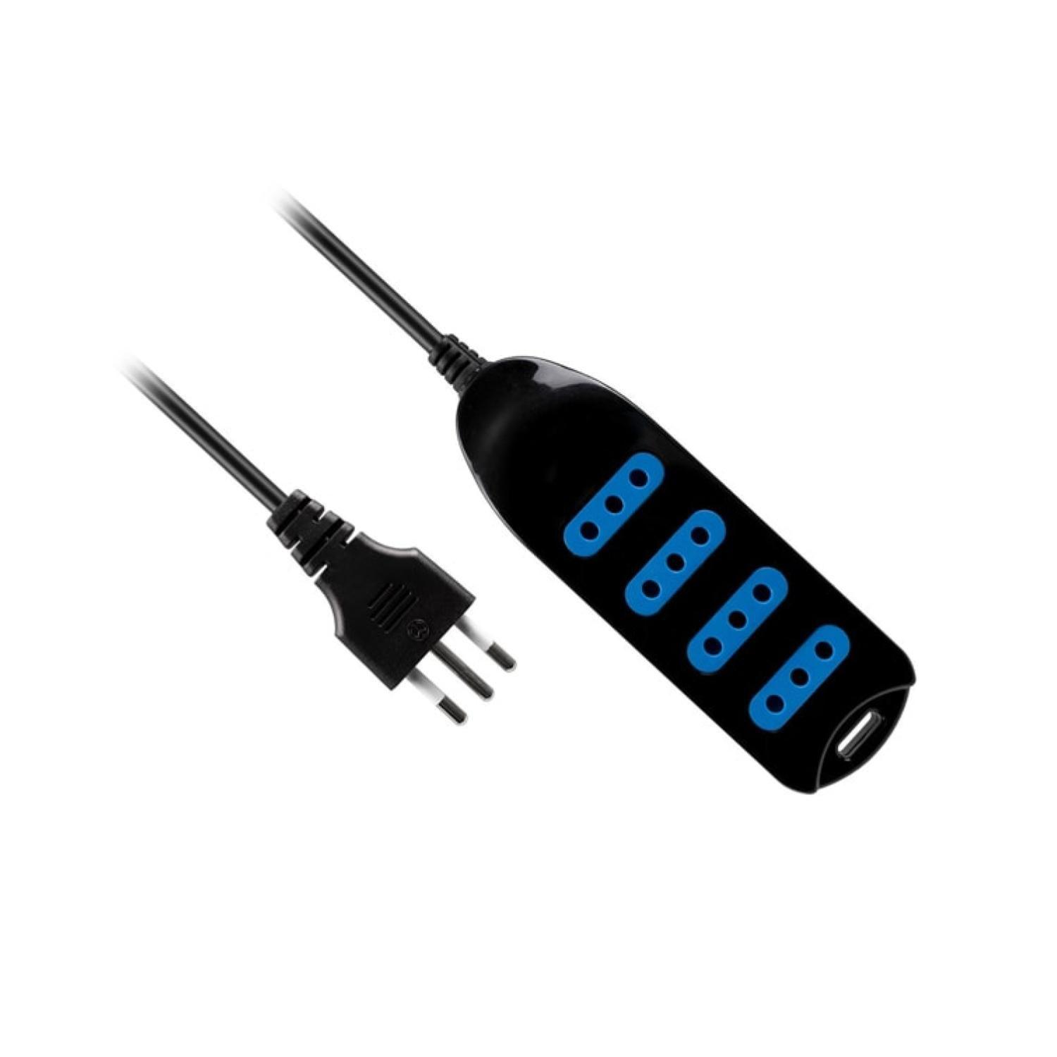 Alargador Extension 4 Entradas 5Mts Negro Philco-0