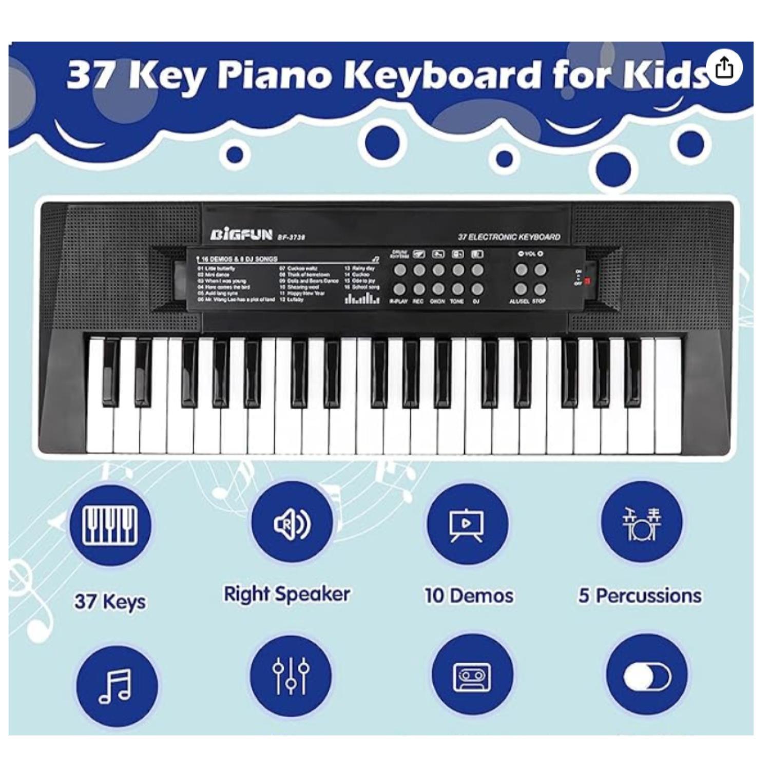 Juguete Piano Teclado Musical Con 37 Teclas Sonidos Mic-2