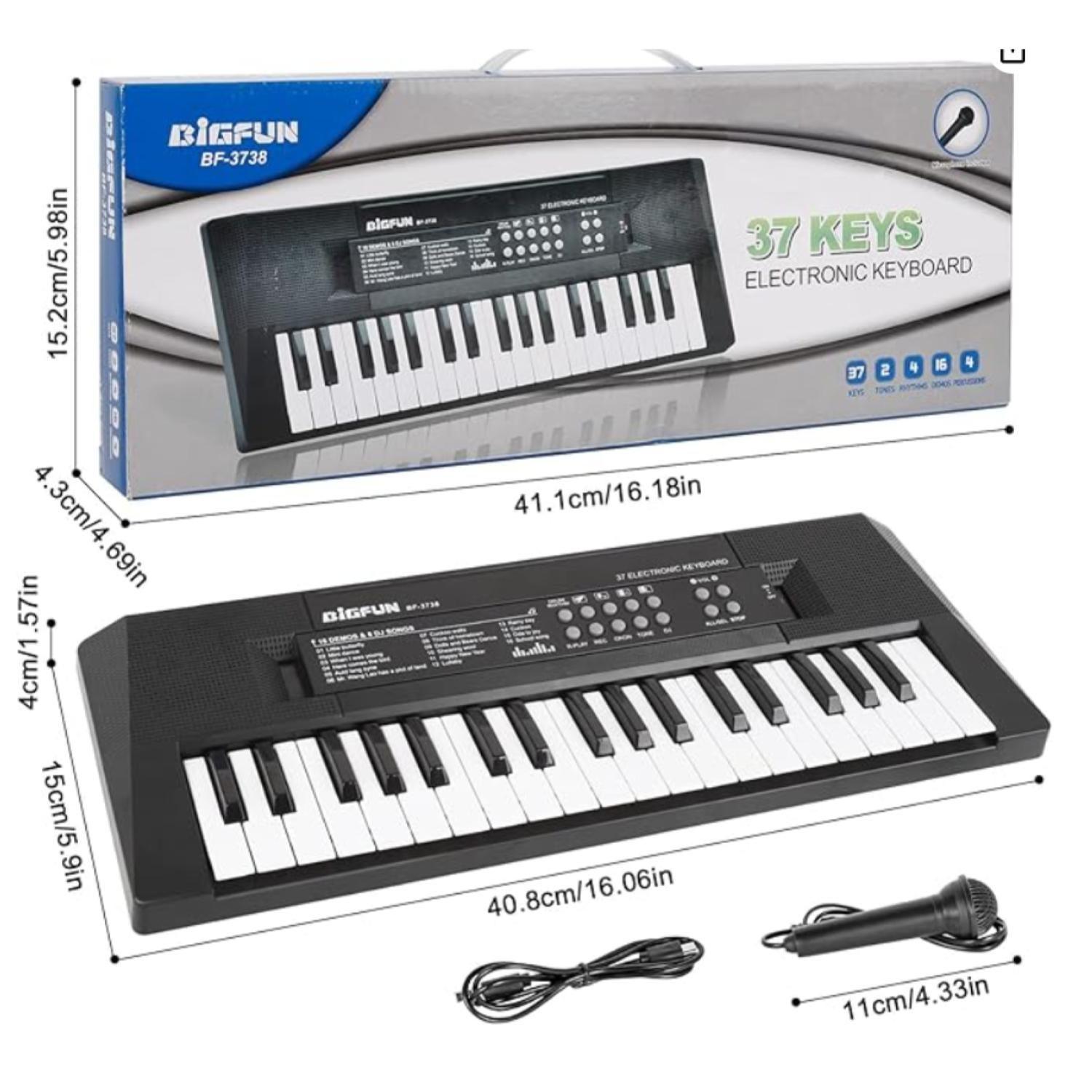 Juguete Piano Teclado Musical Con 37 Teclas Sonidos Mic-5