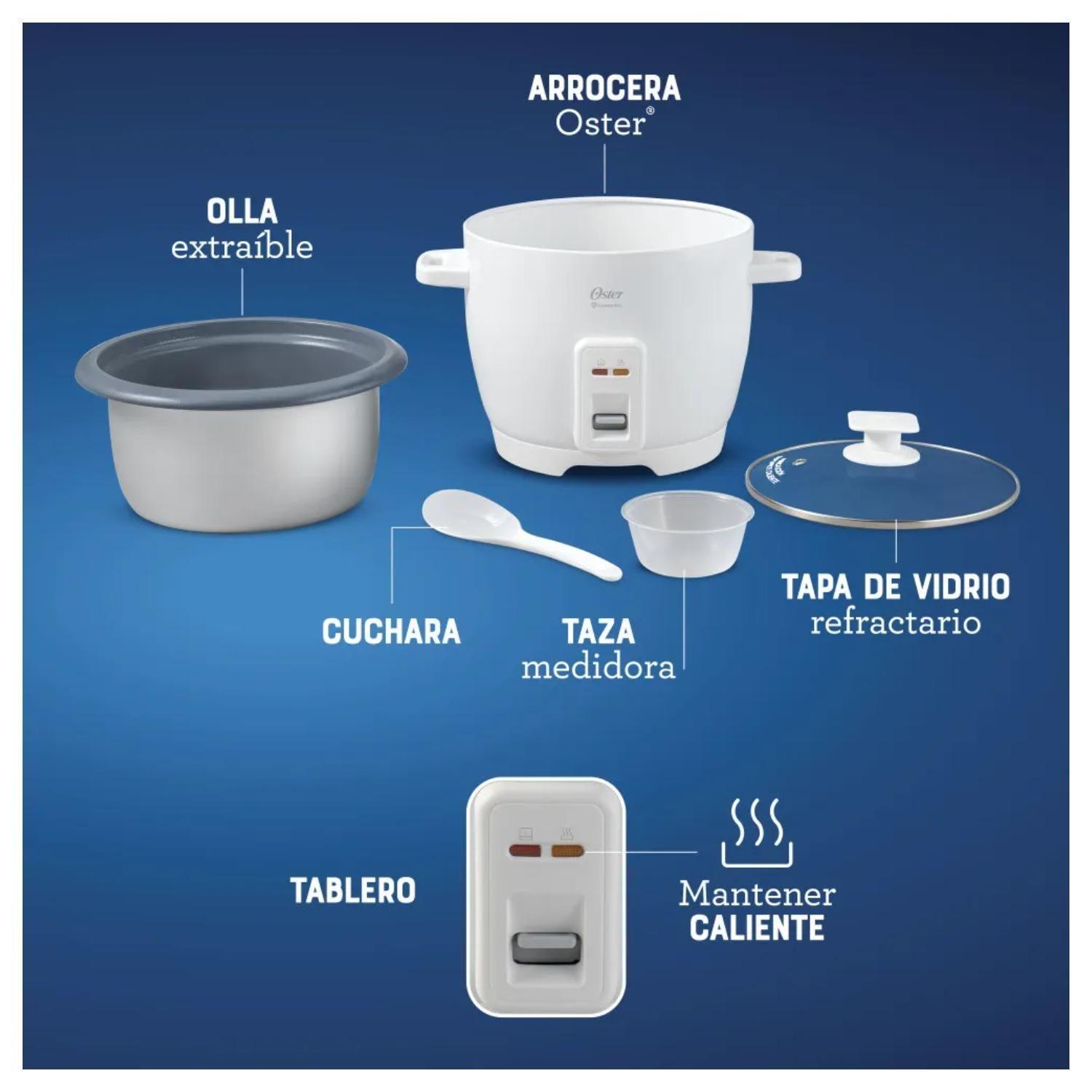 Arrocera Electrica 7 Tazas 1700ml 1300W CKSTRCB7DFWHT Oster-3