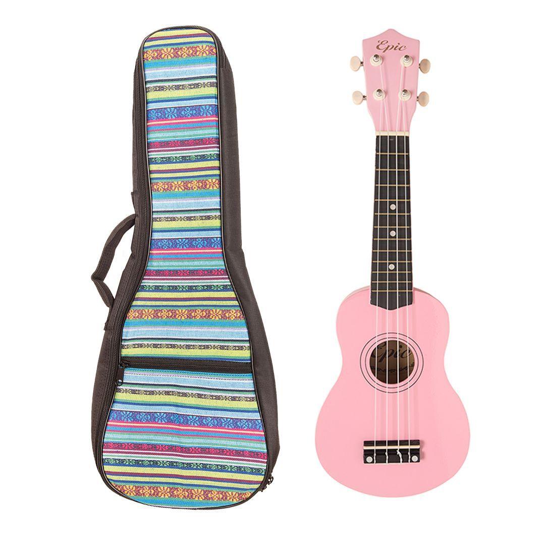 Ukelele Soprano Rosado + bolso azul -0