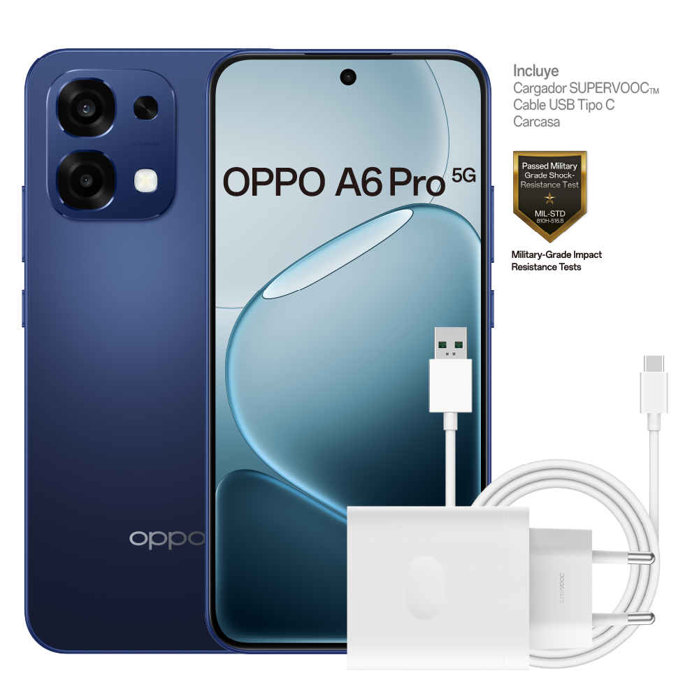 Celular Oppo A6 Pro 5G 8+256GB Azul Espacial Smartphone-5