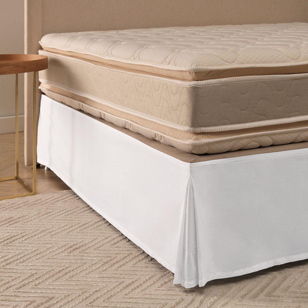 Faldón para cama Karsten Mila 2 plazas 180 hilos Blanco-0