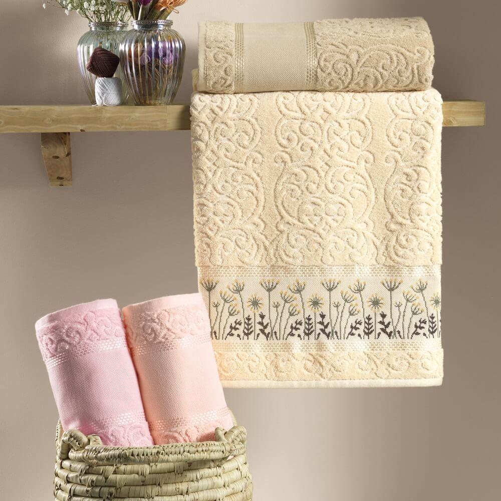 Toalla de visita para bordar Karsten Melina II Beige-2