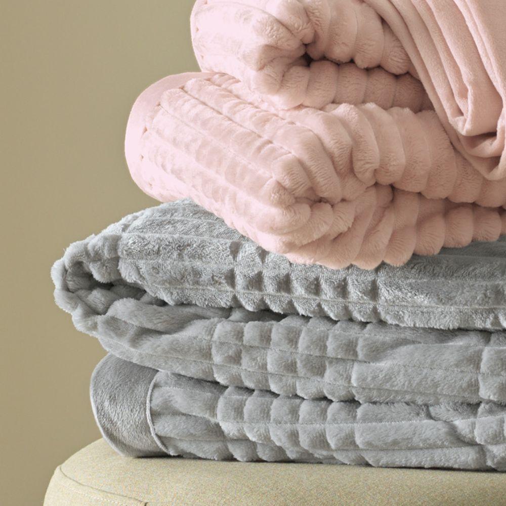 Manta de microfibra Karsten Lima Gris-1