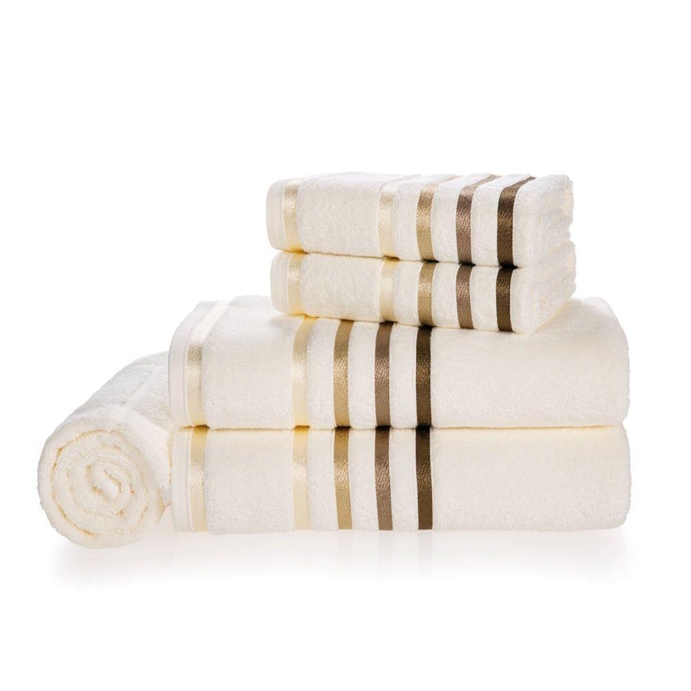 Juego de toallas 5 piezas Karsten Lumina Ivory/Beige-0