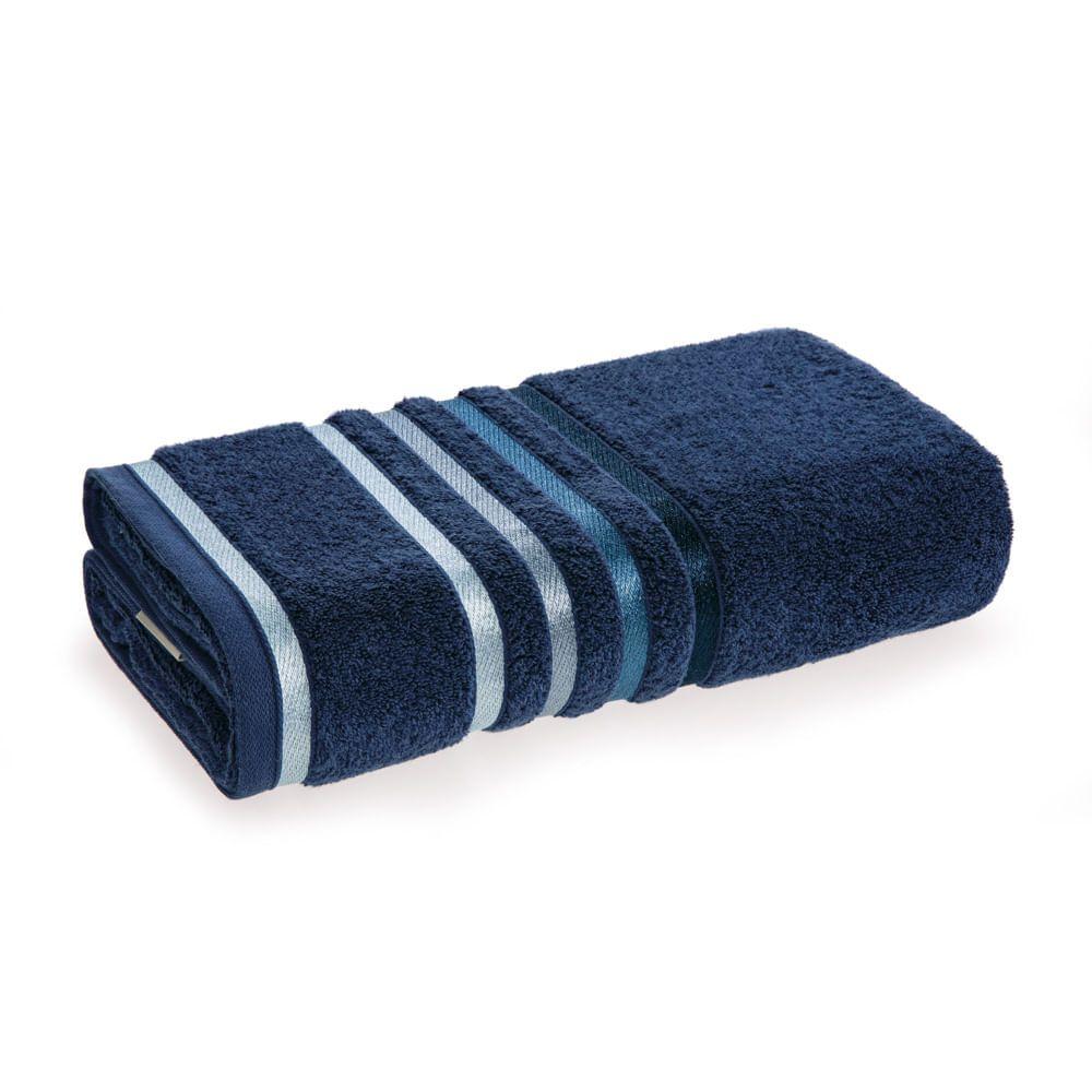 Toalla de baño Karsten Lumina 500gr 70 x 140 cm Azul Marino/Azul-0