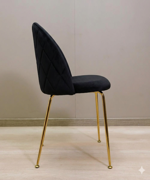 COMEDOR CIRCULAR 100CM 4 SILLAS FELPA NEGRAS-1
